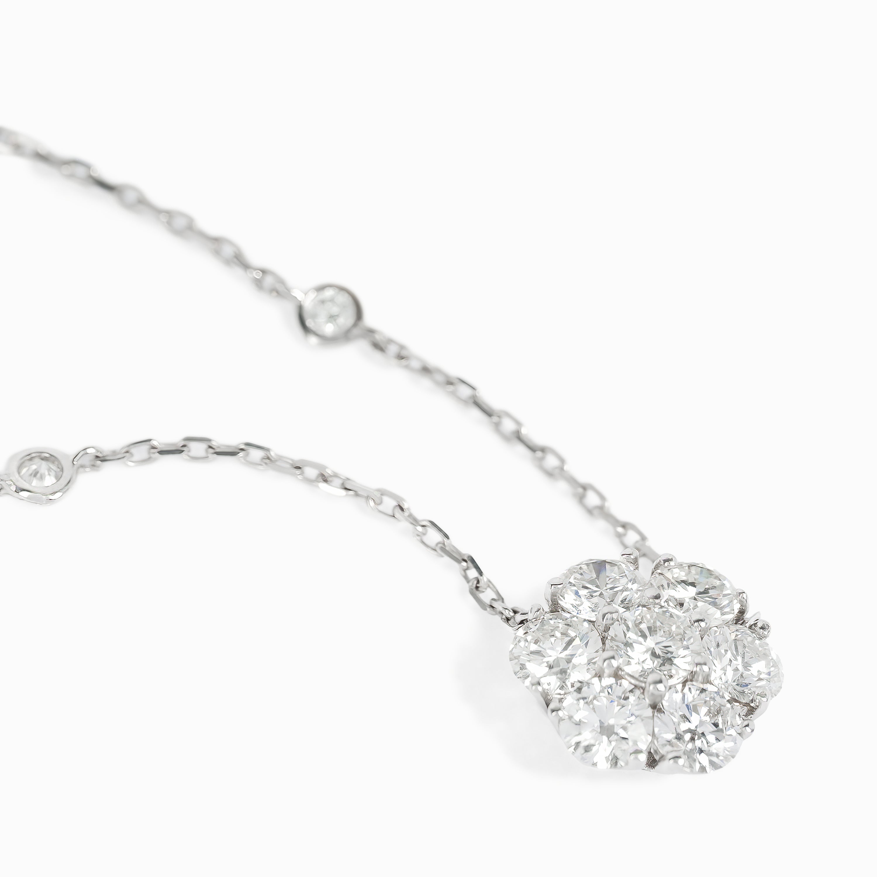 White Gold Pendant Necklace with Diamond Only Stones