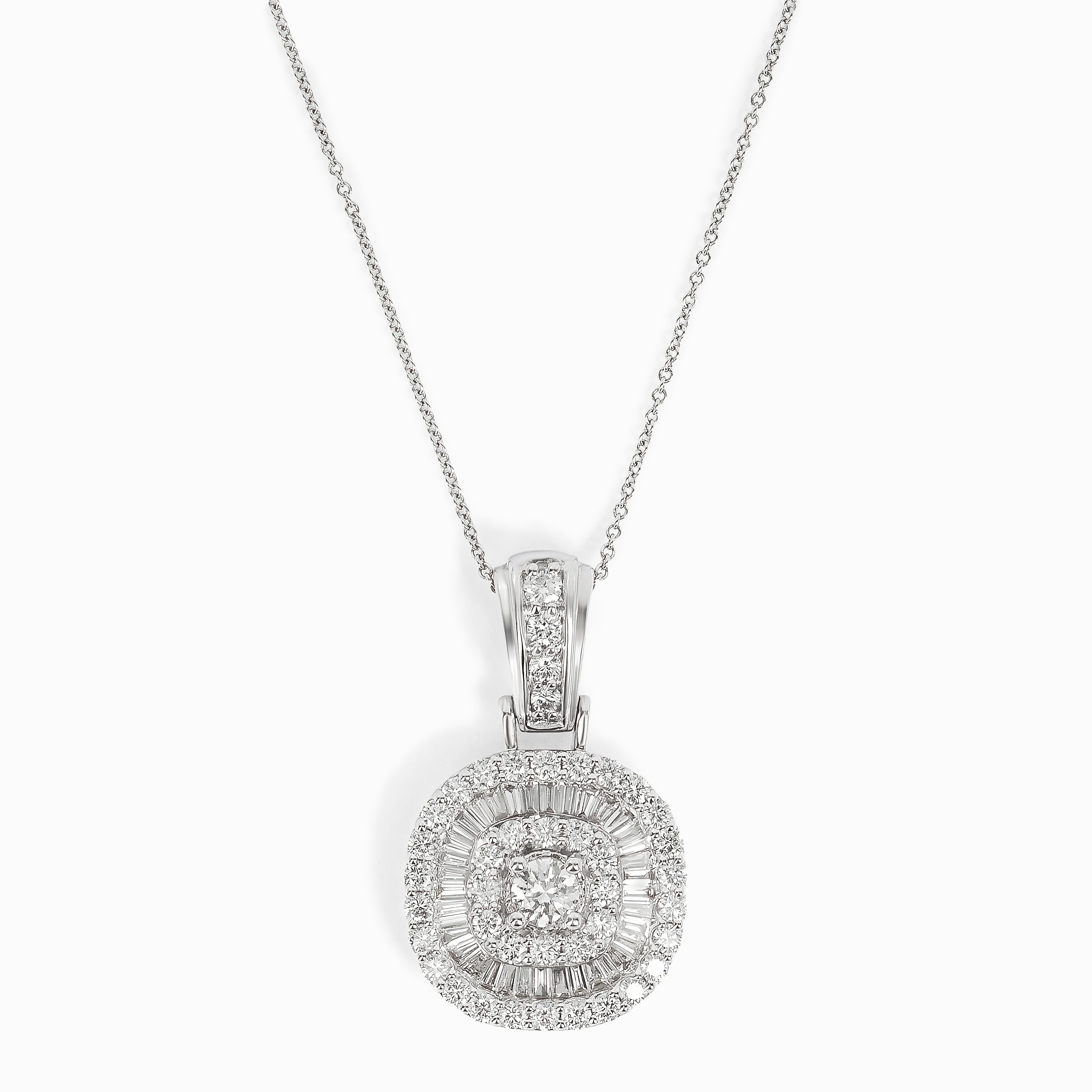 White Gold Pendant Necklace with Diamond Only Stones