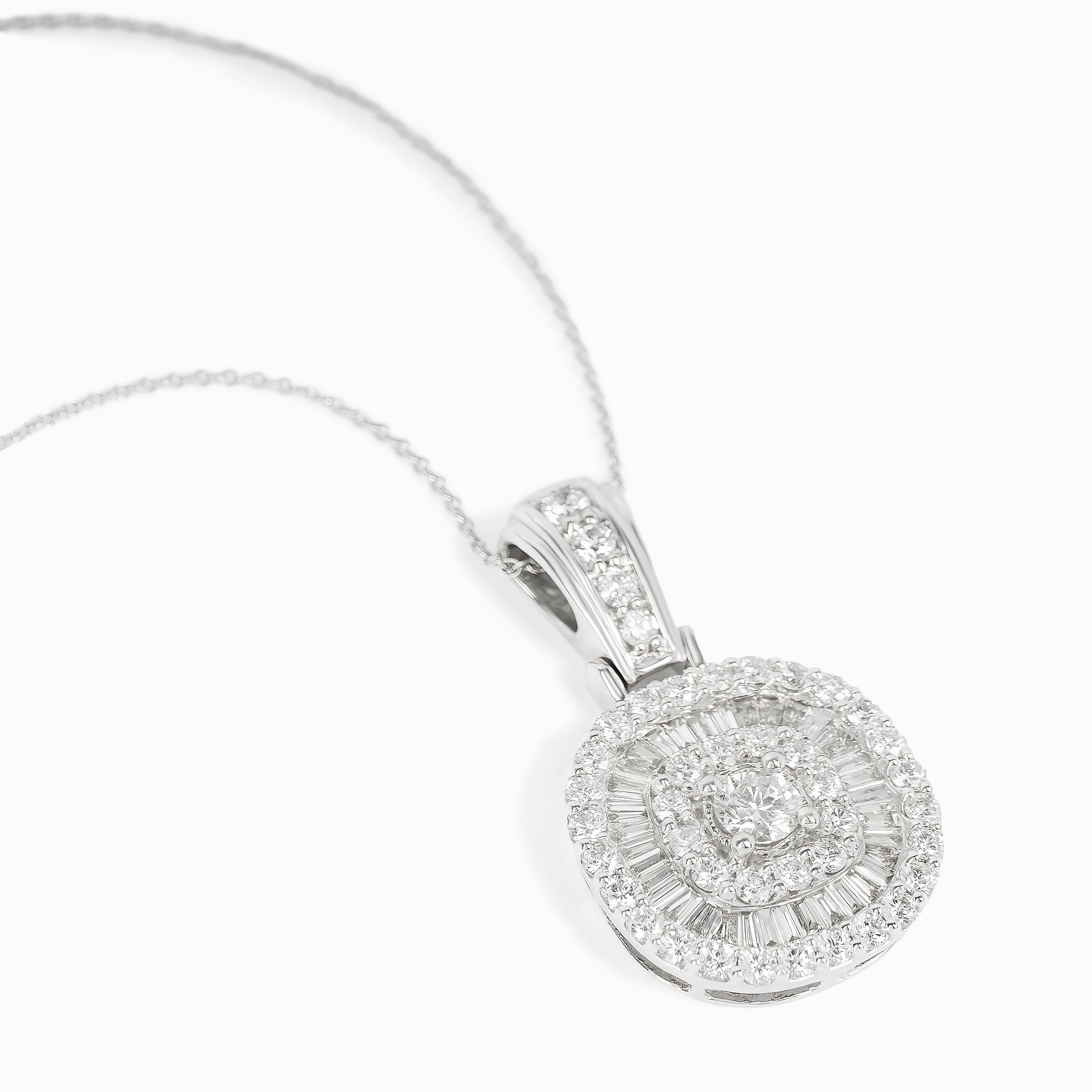 White Gold Pendant Necklace with Diamond Only Stones