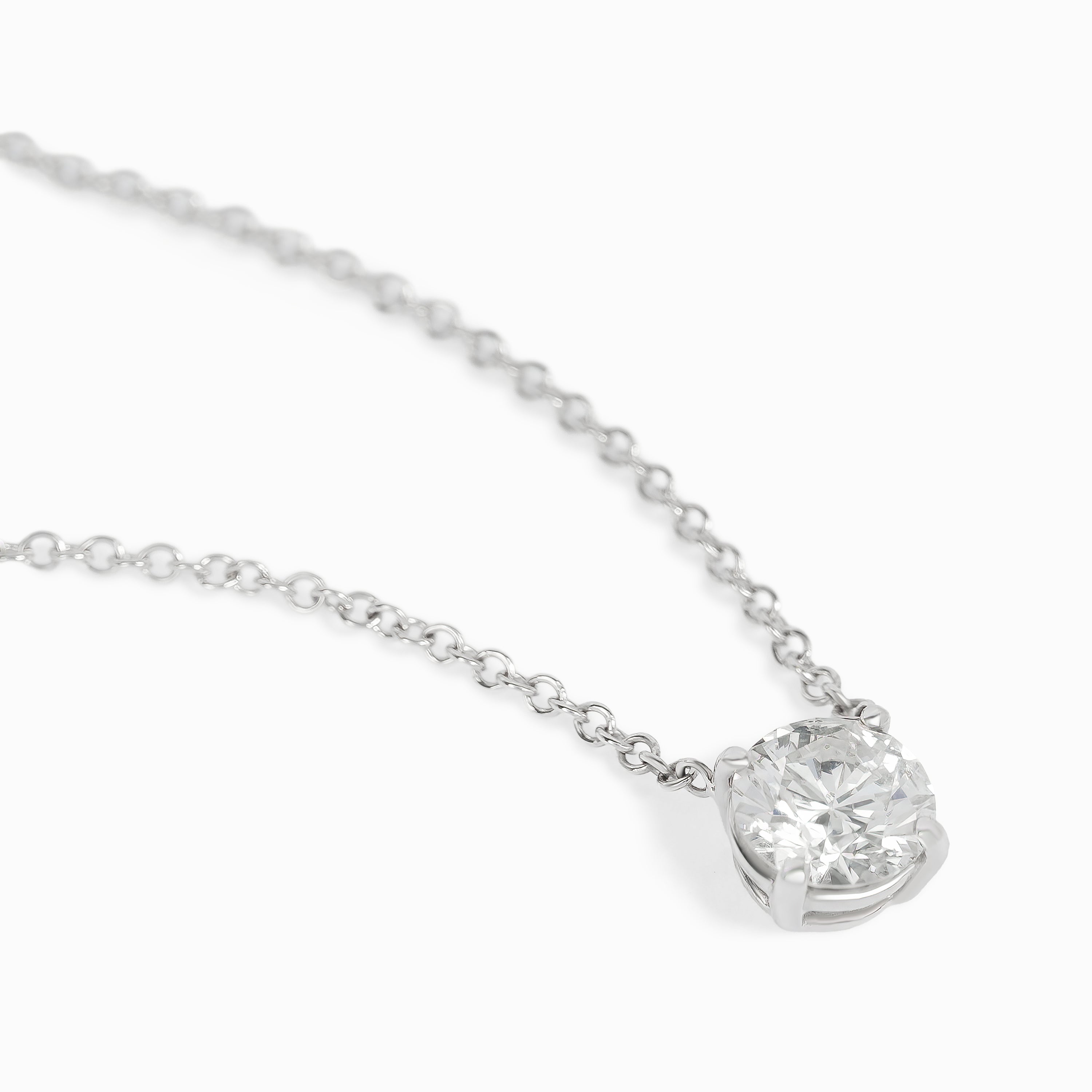 White Gold Pendant Necklace with Diamond Only Stones