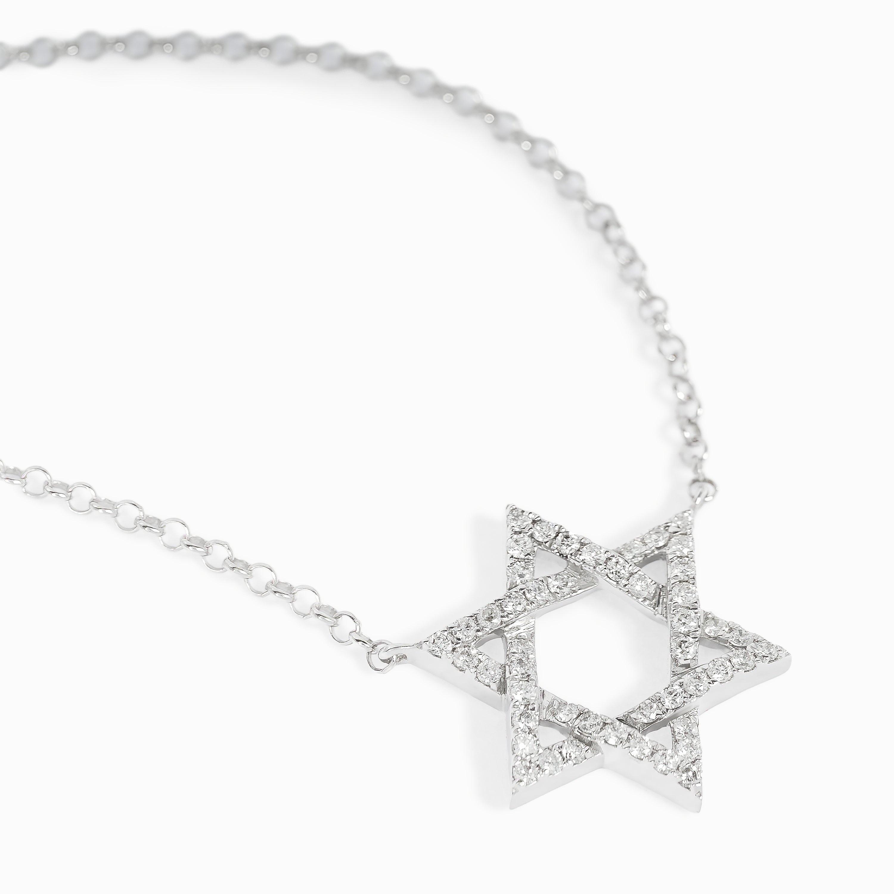 White Gold Pendant Necklace with Diamond Only Stones