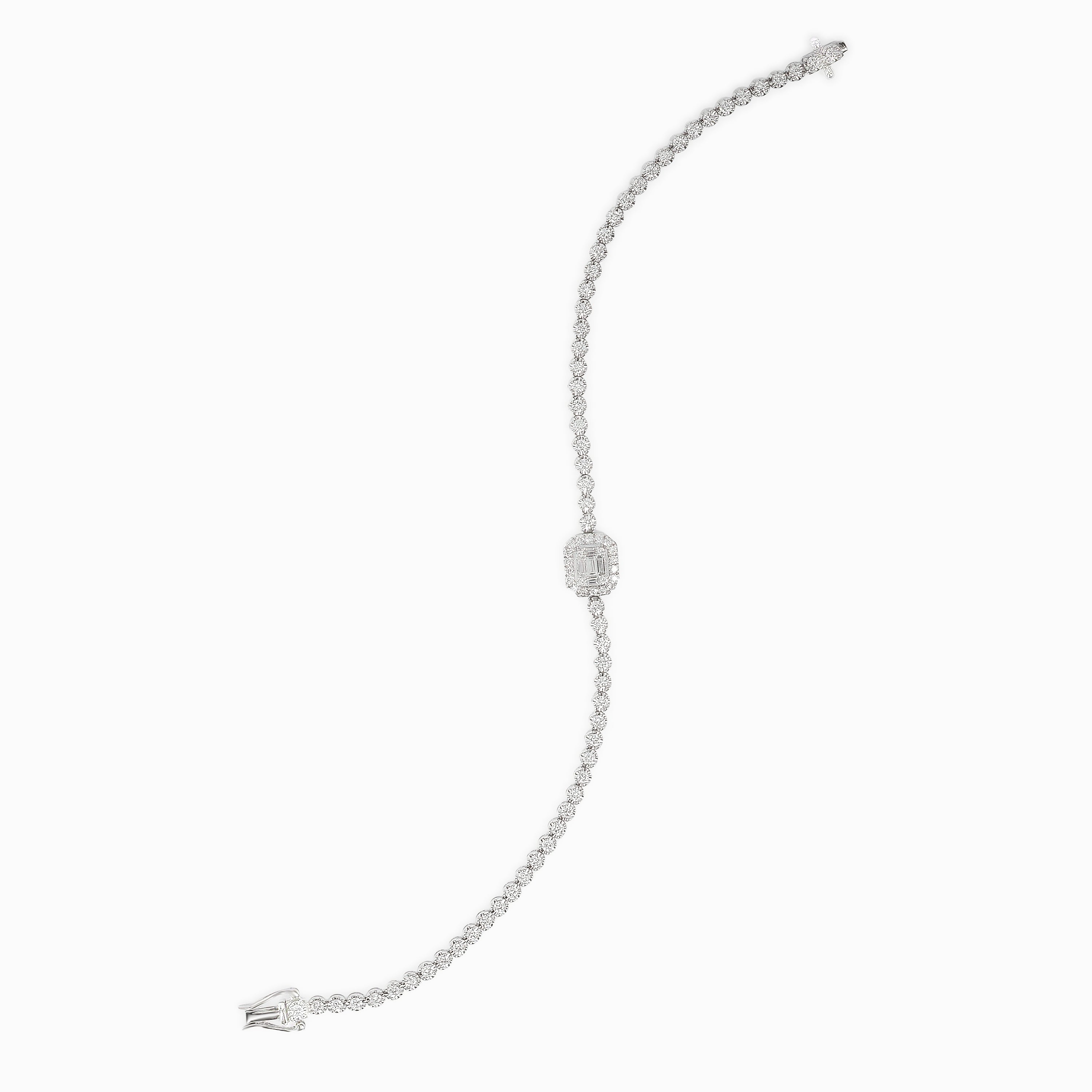 White Gold Tennis Gemstone Bracelet with Diamond Only Stones