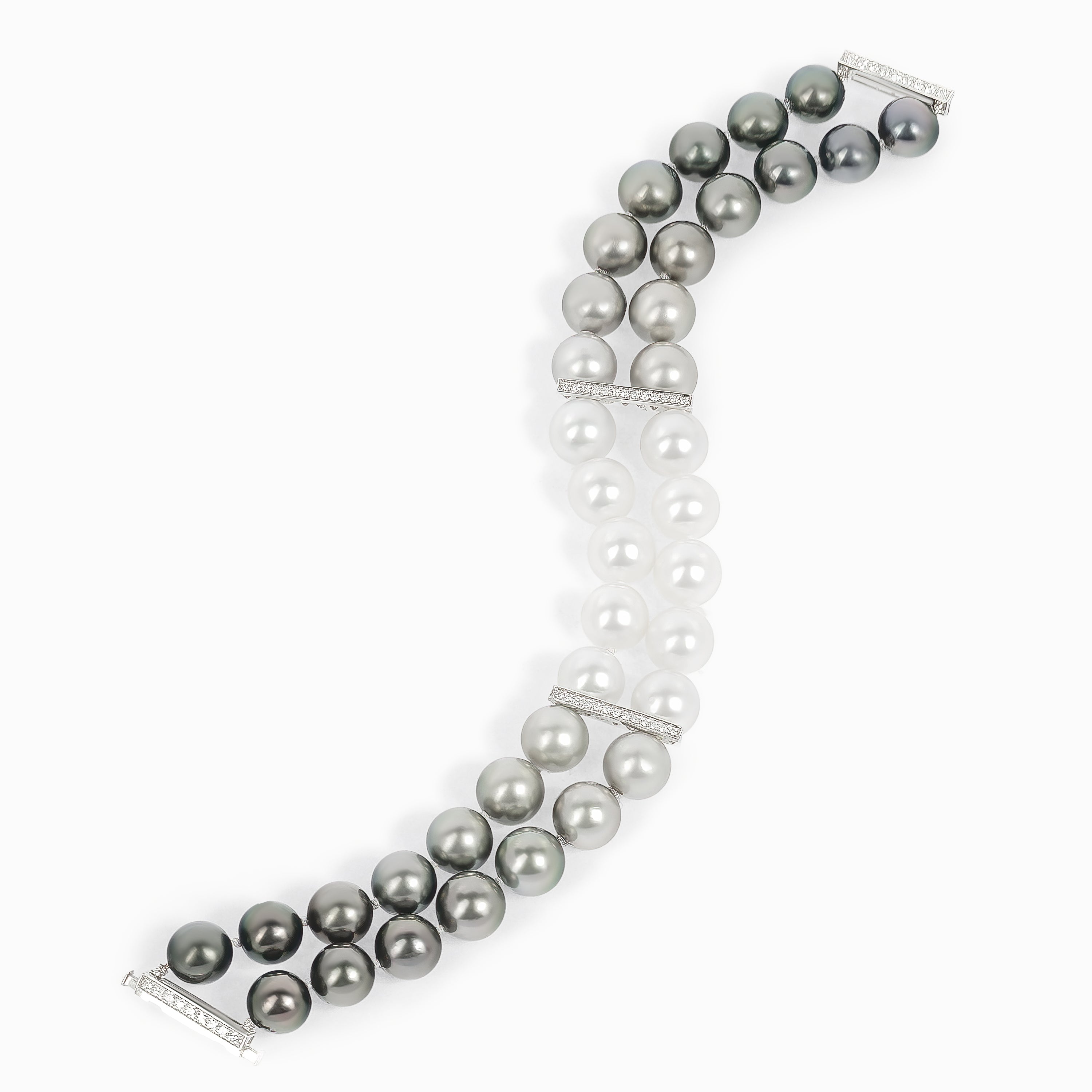White Gold Bracelet with Diamond, Pearl Stones
