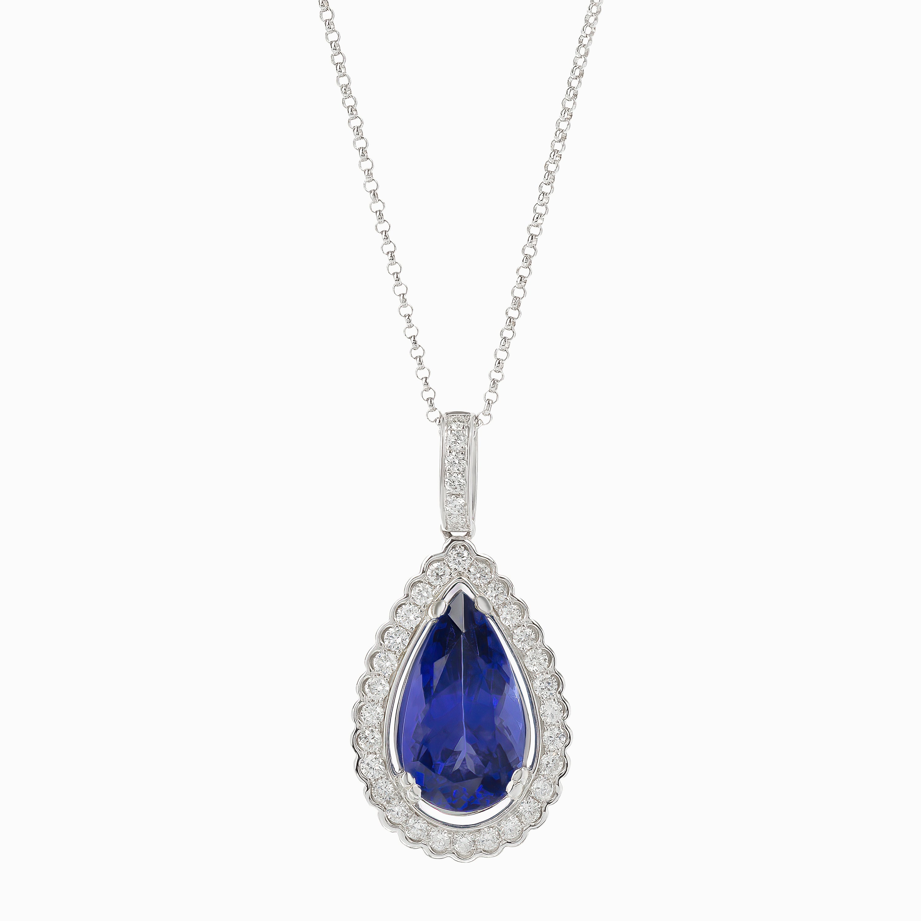 TANZANITE AND DIAMOND NECKLACE