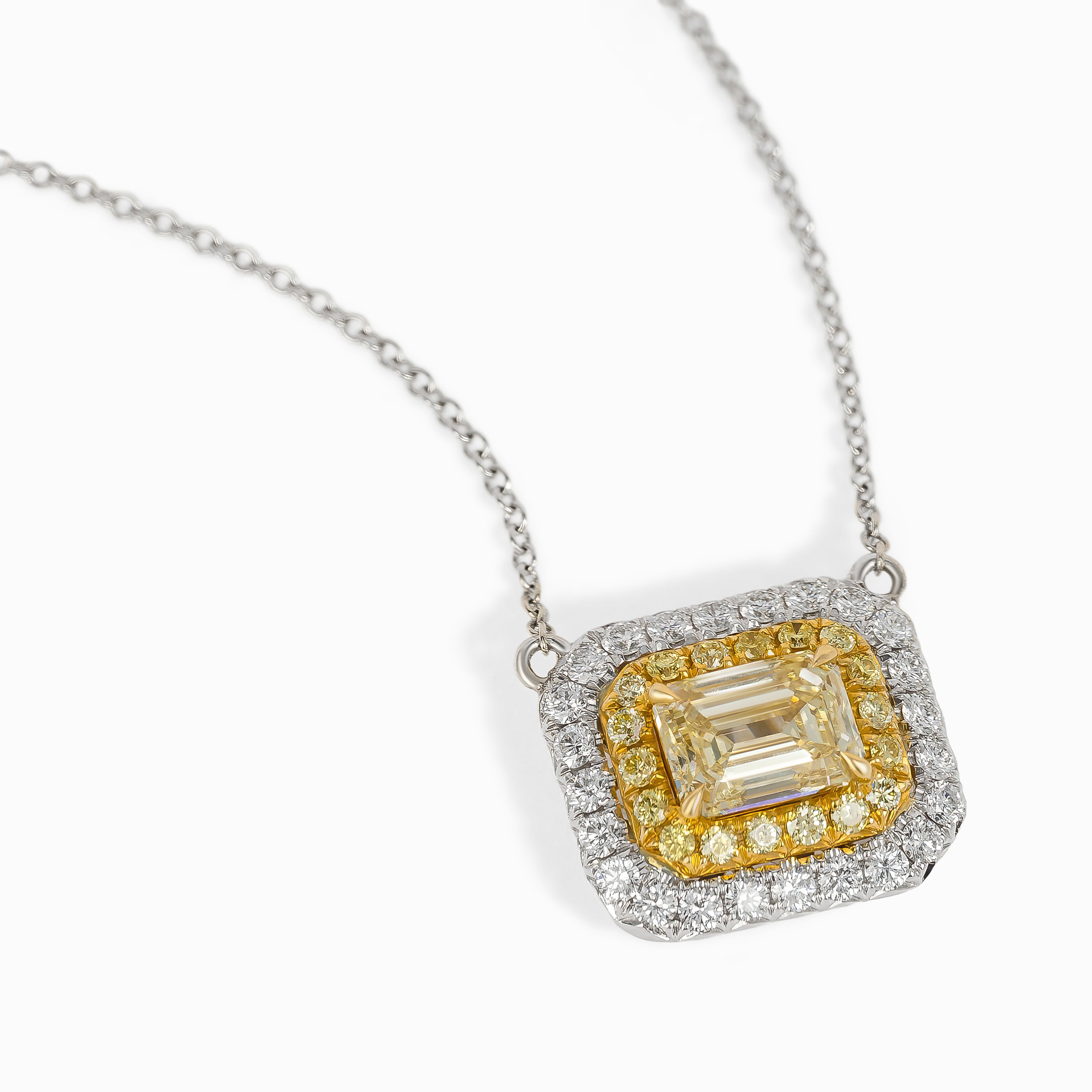 White Gold Pendant Necklace with Diamond Only Stones