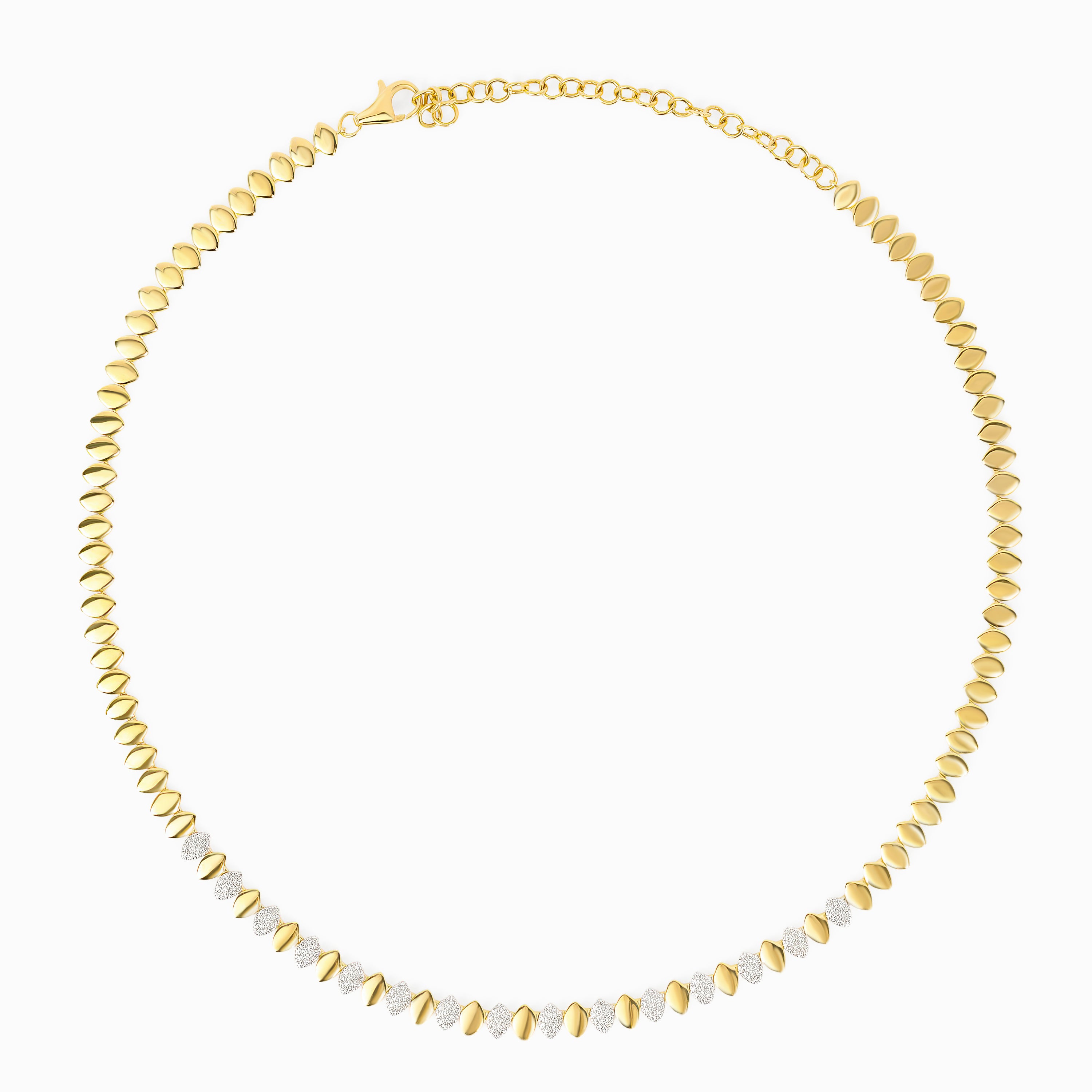 Yellow Gold Chain Necklace with Diamond Only Stones