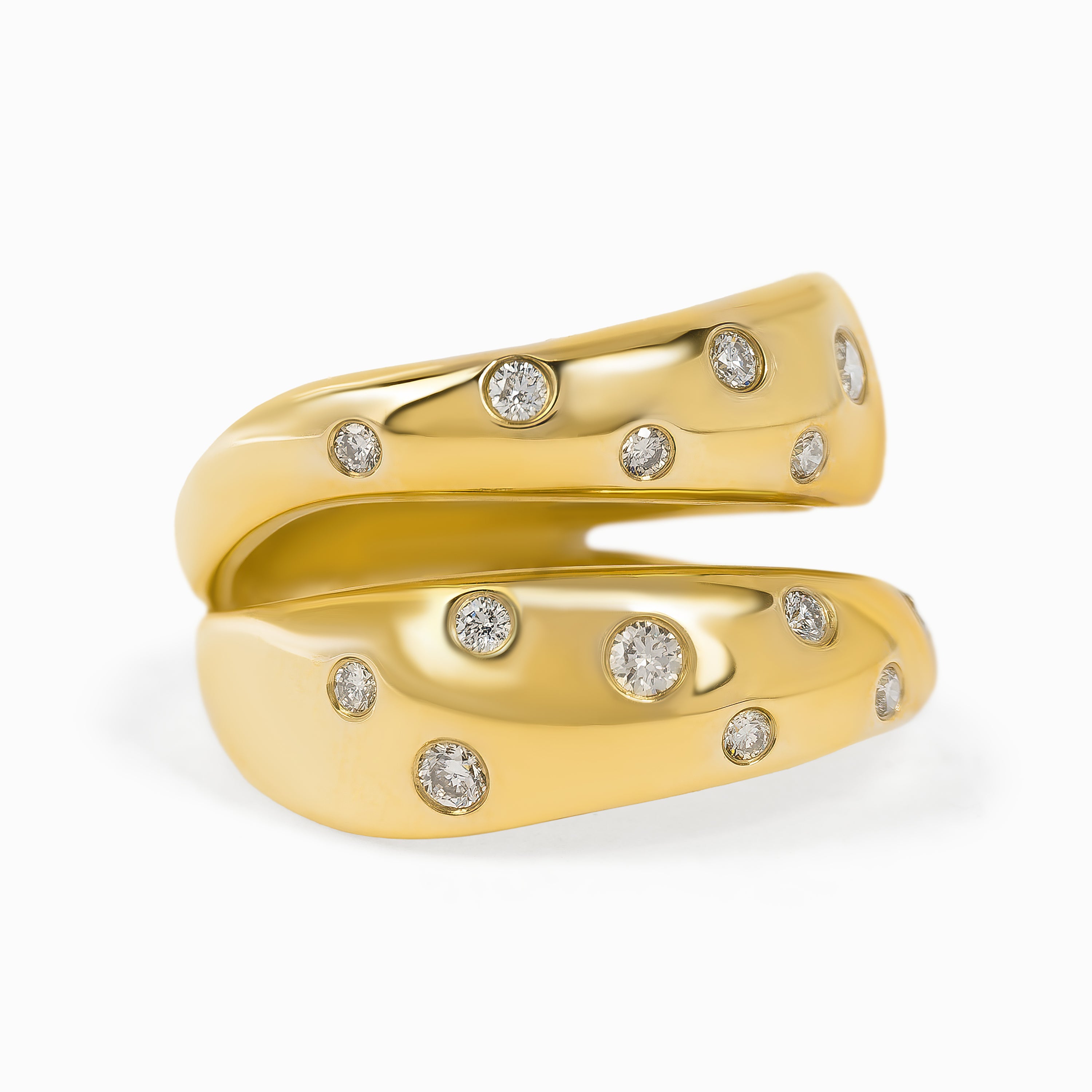 Yellow Gold Ring with Diamond Only Stones