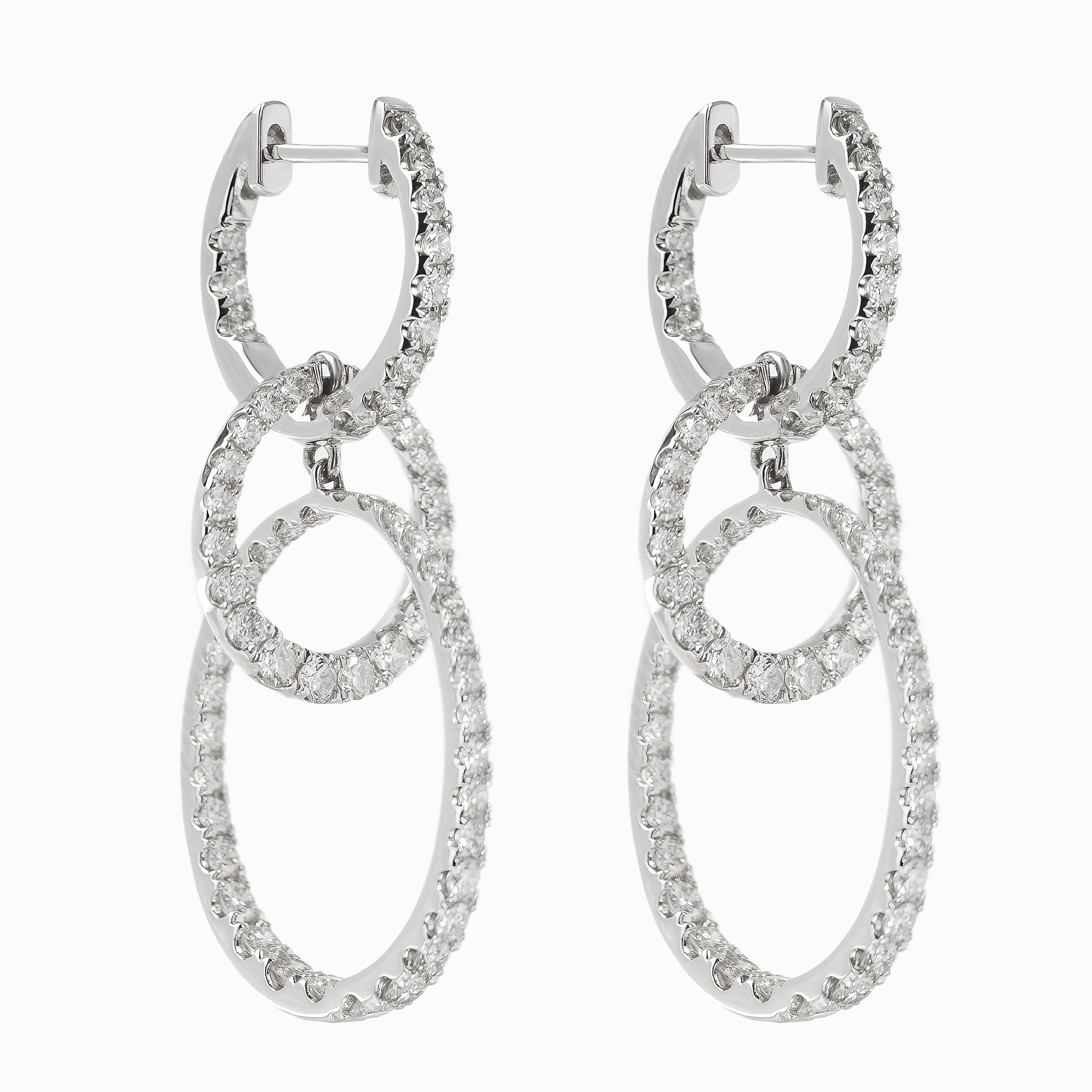White Gold Drop Earrings with Diamond Only Stones