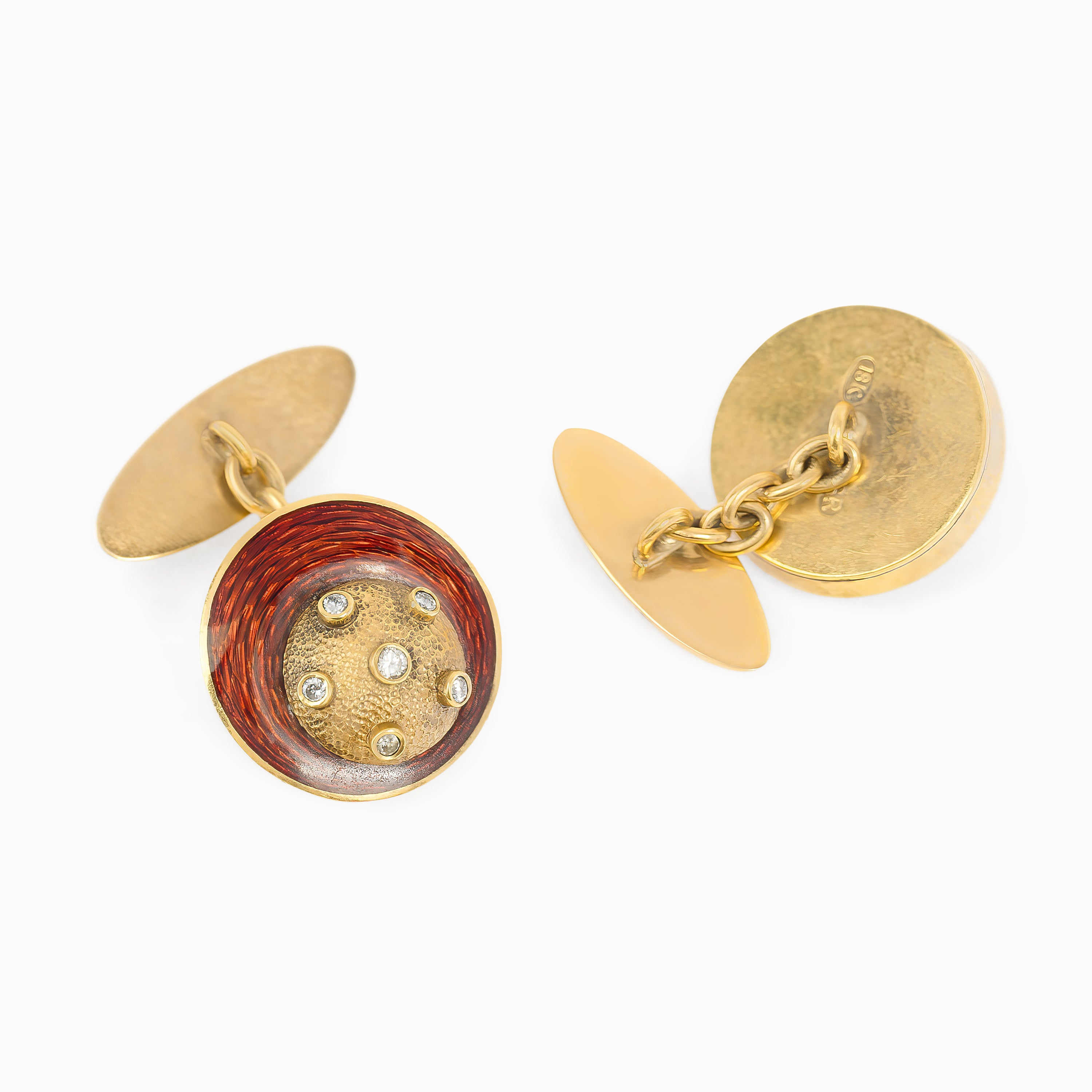Yellow Gold Cufflinks with Stones