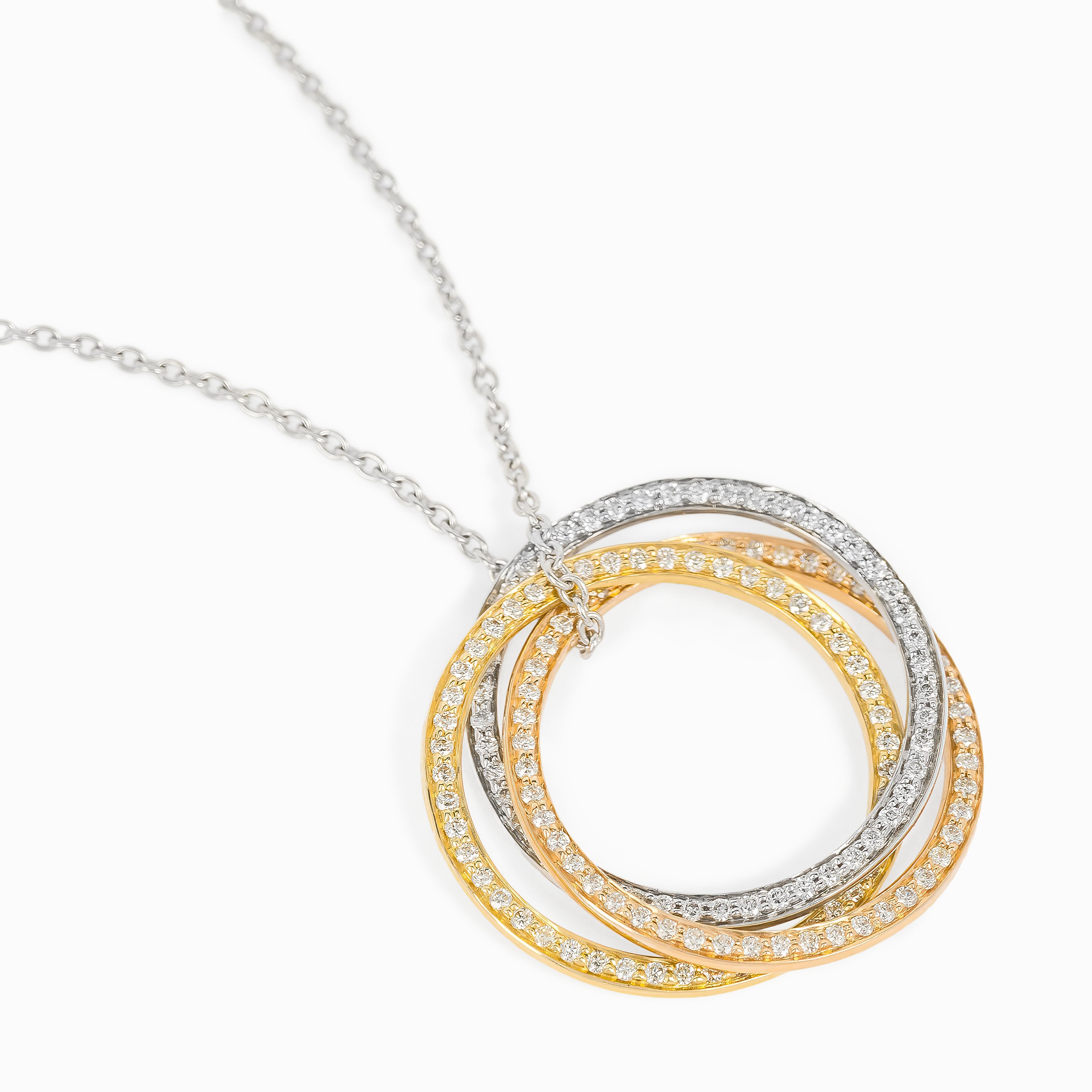 Yellow Gold Pendant Necklace with Diamond Only Stones