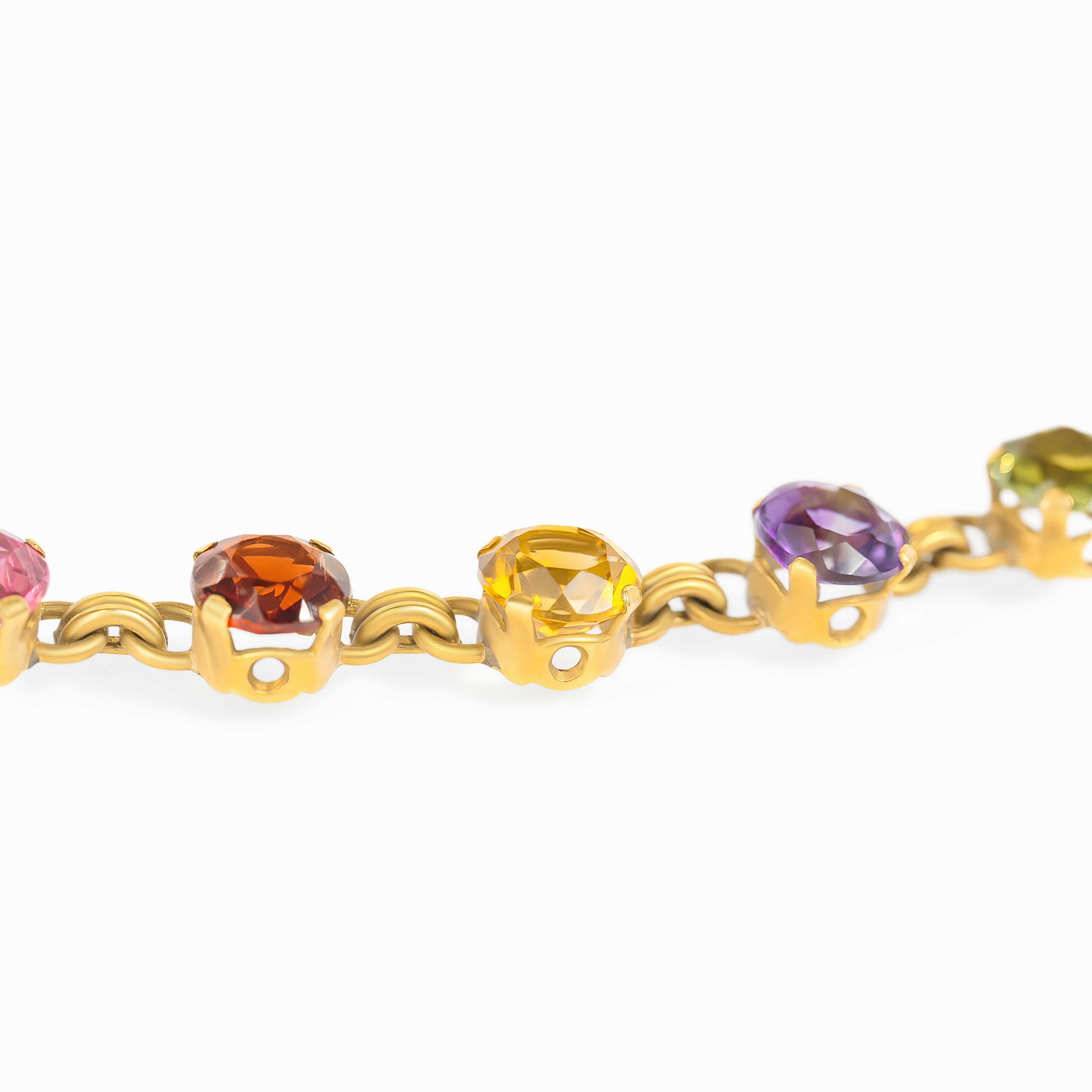 Yellow Gold Gemstone Necklace with Sapphire Stones