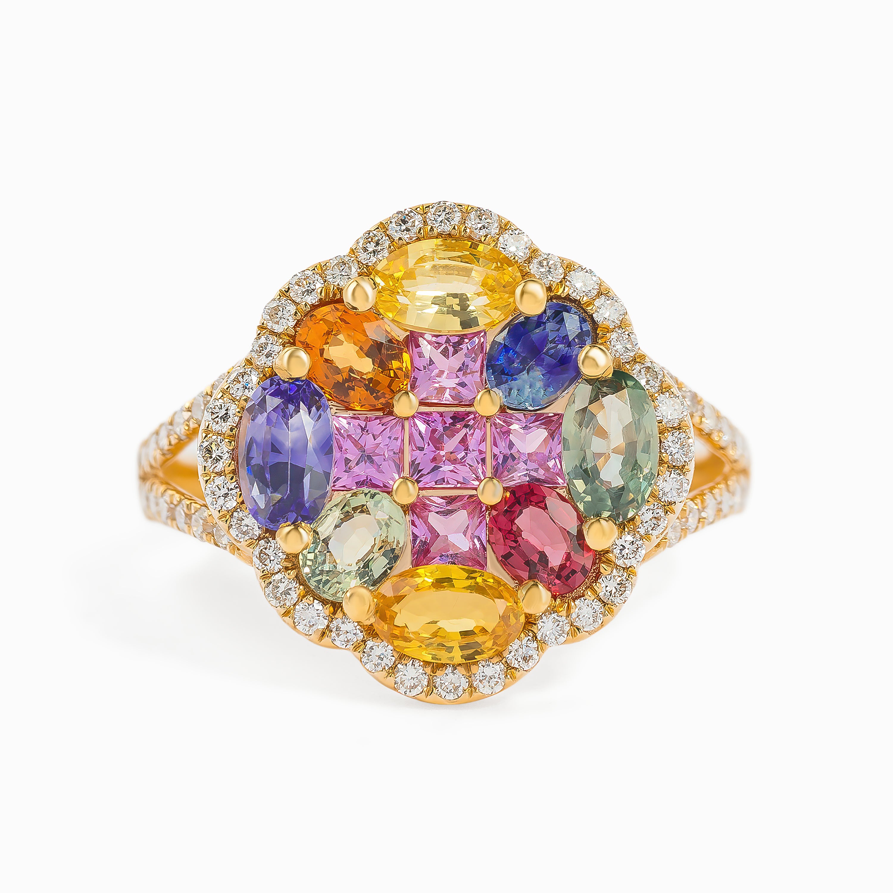 Rose Gold Ring with Sapphire Stones