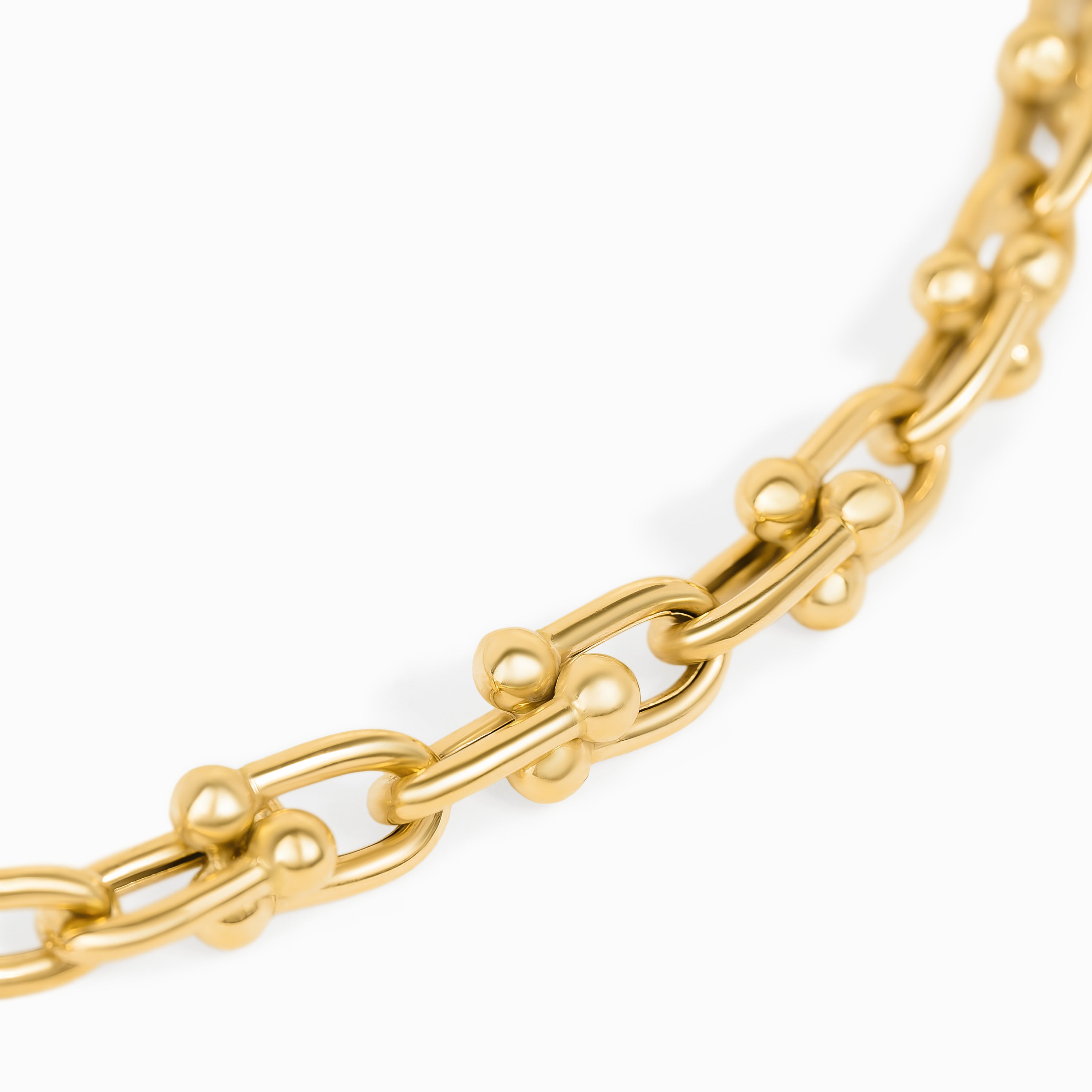 Yellow Gold Chain Necklace with Stones