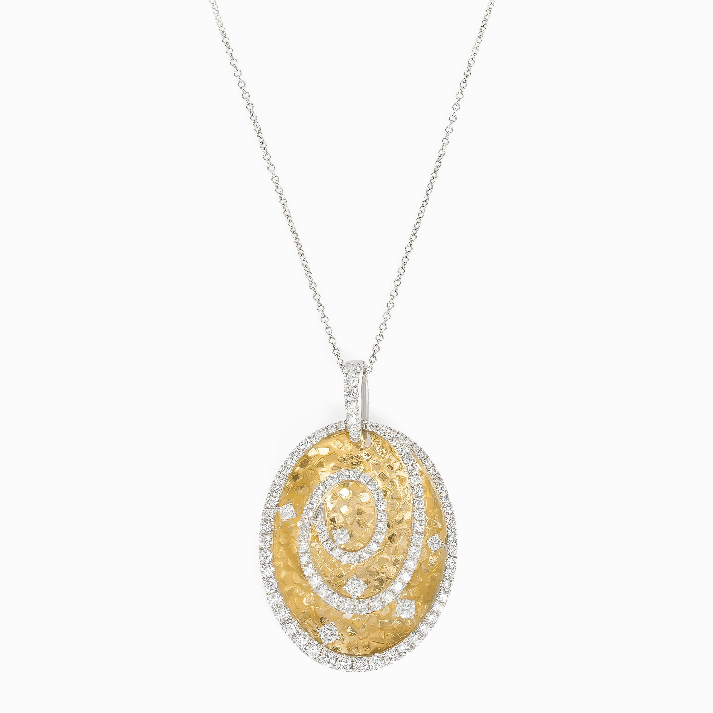Yellow Gold Pendant Necklace with Diamond Only Stones
