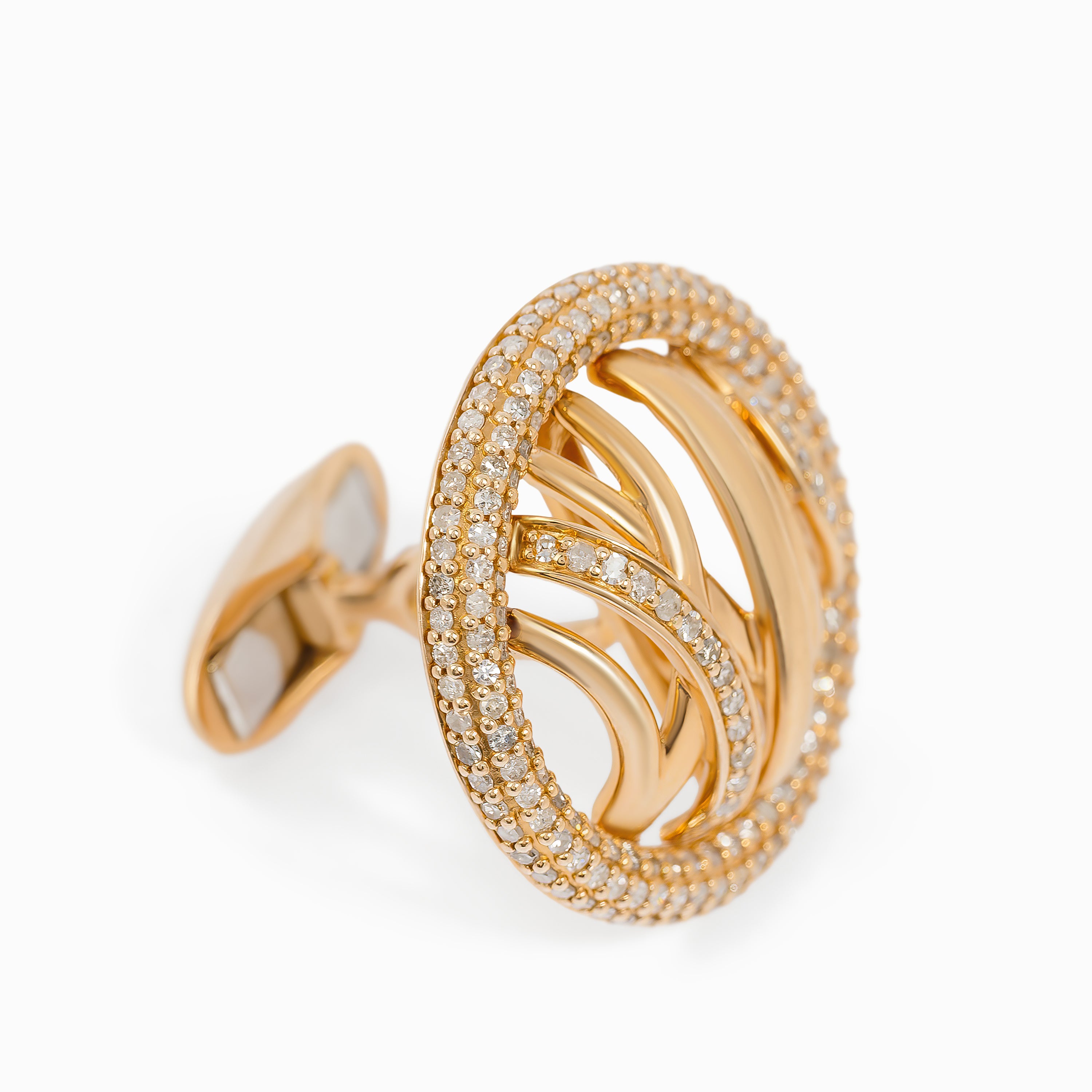 Rose Gold Cufflinks with Diamond Only Stones