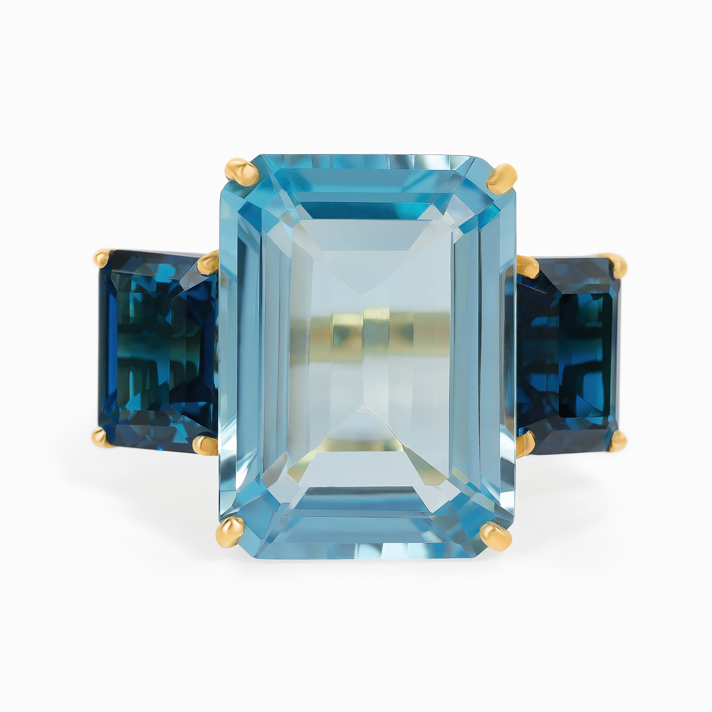 Yellow Gold Ring with Topaz Stones