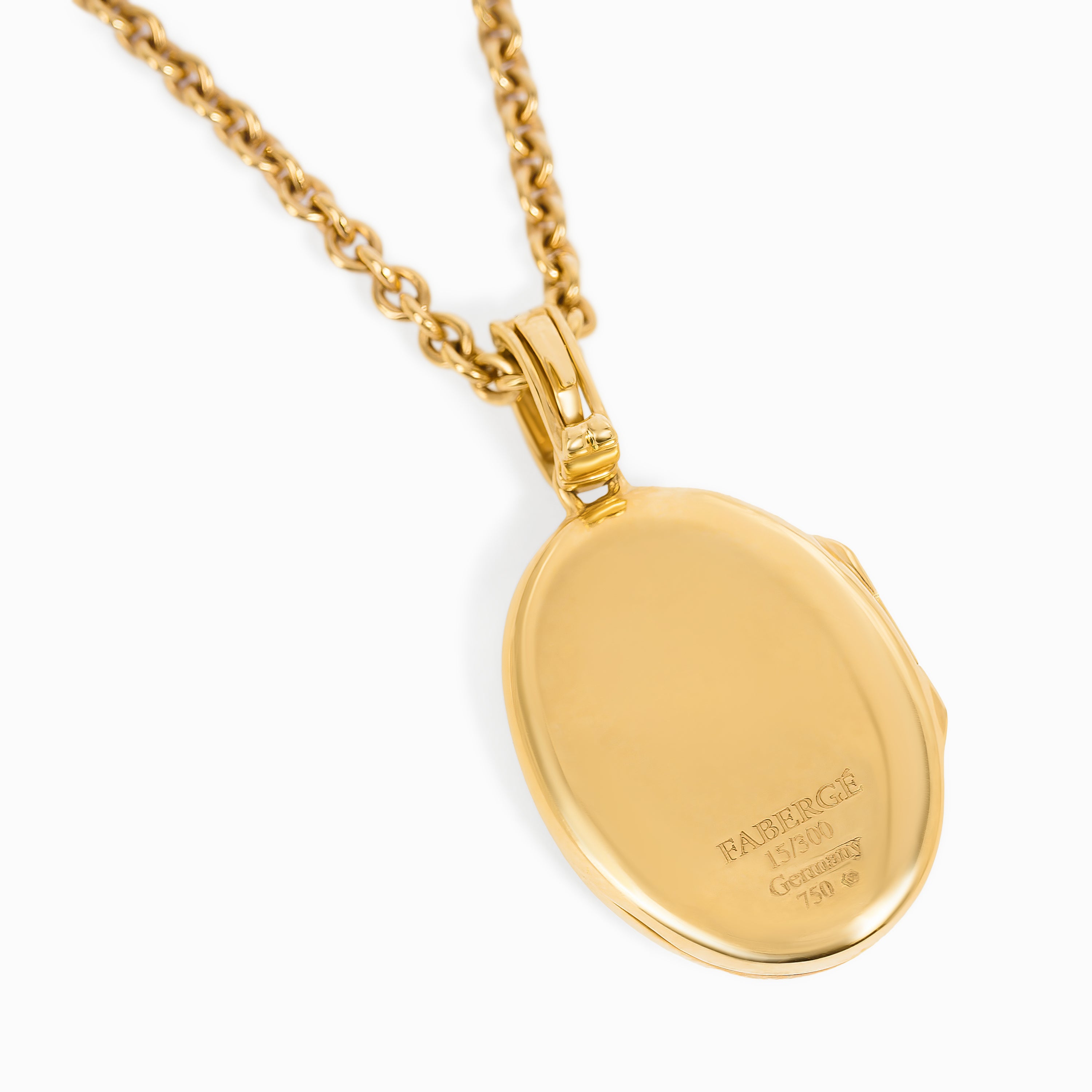 Heart  Yellow Gold Chain Pendant Necklace with Diamond, Enamel Stones