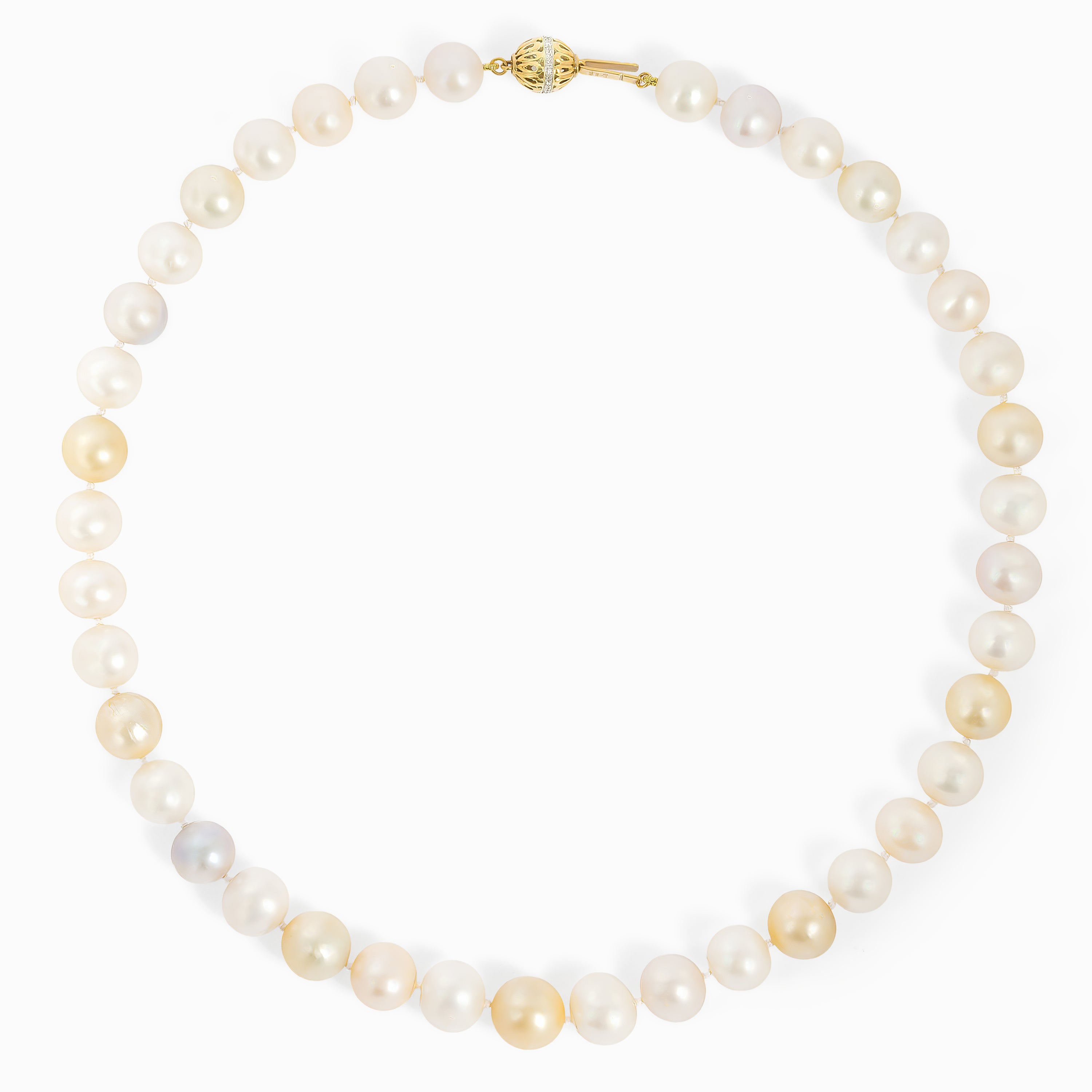 Yellow Gold Necklace with Pearl Stones