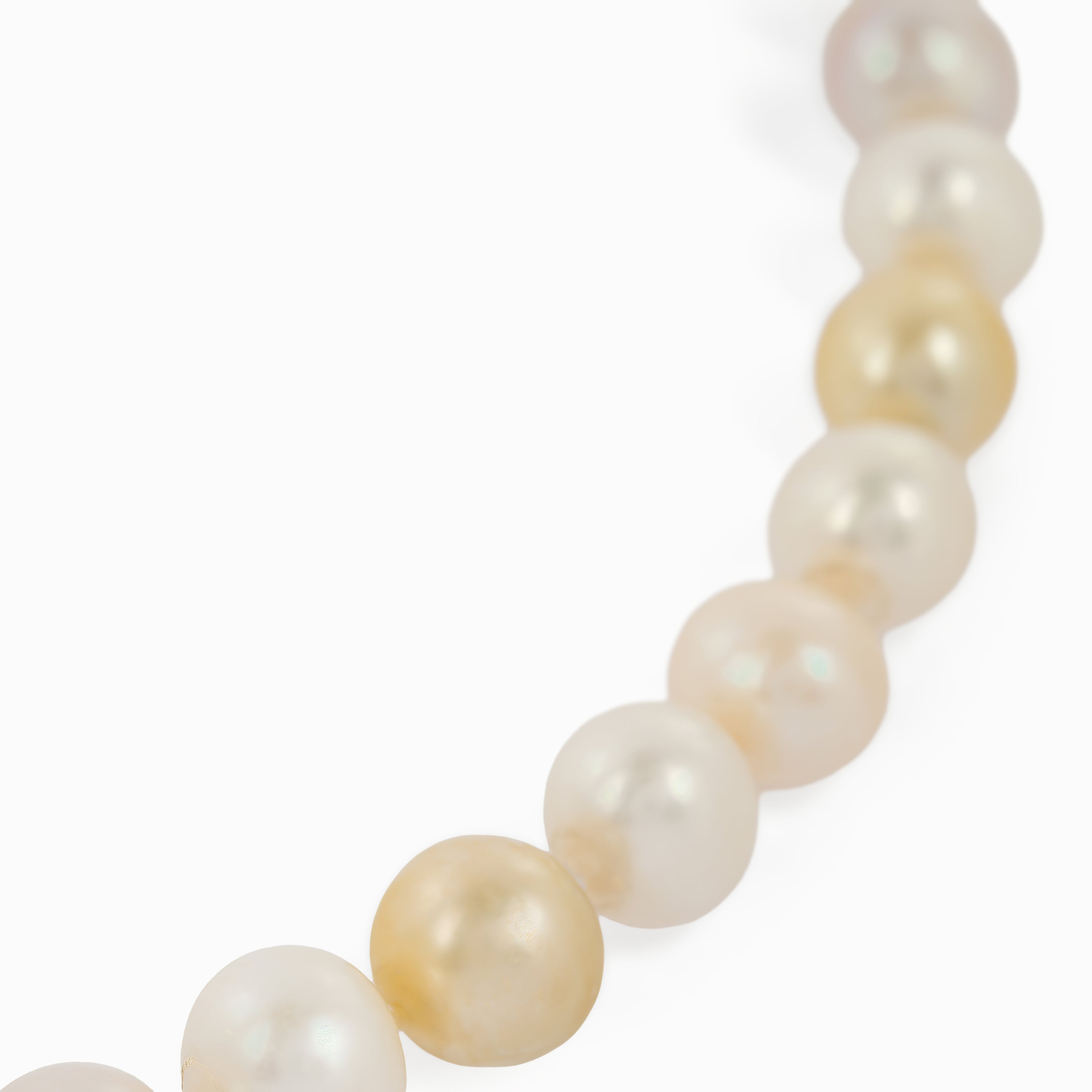 Yellow Gold Necklace with Pearl Stones