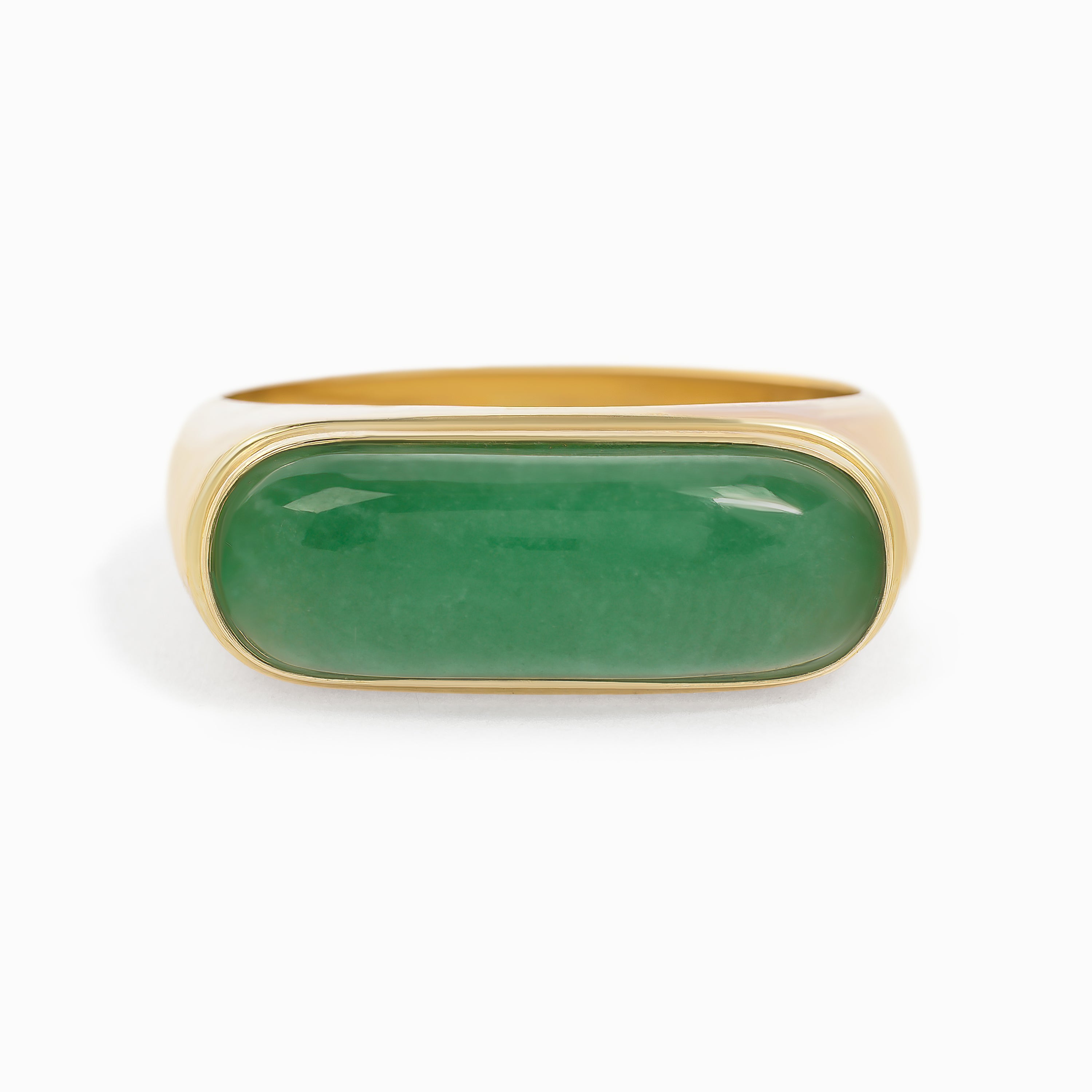 Yellow Gold Ring with Jade Stones