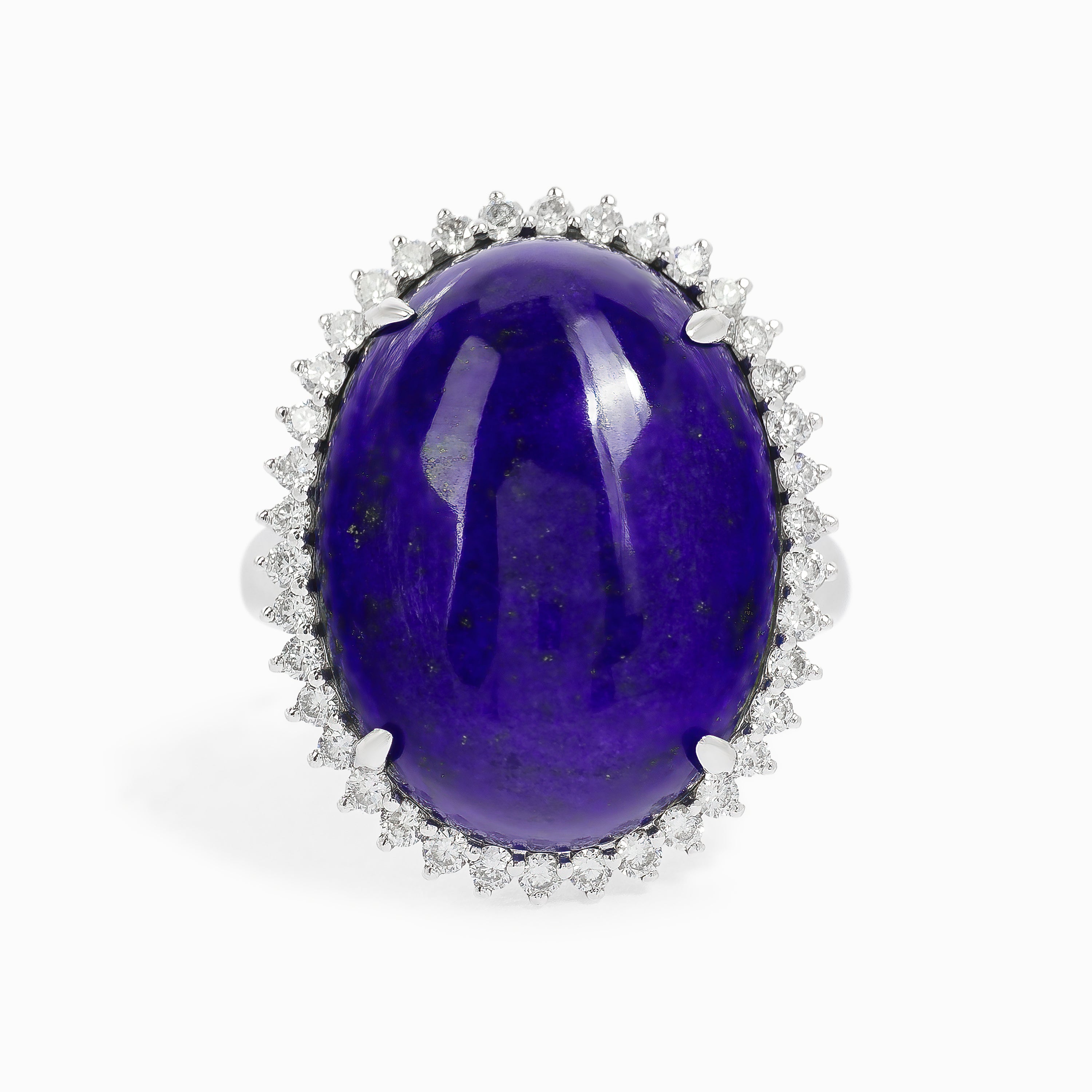 White Gold Ring with Diamond, Lapis Stones