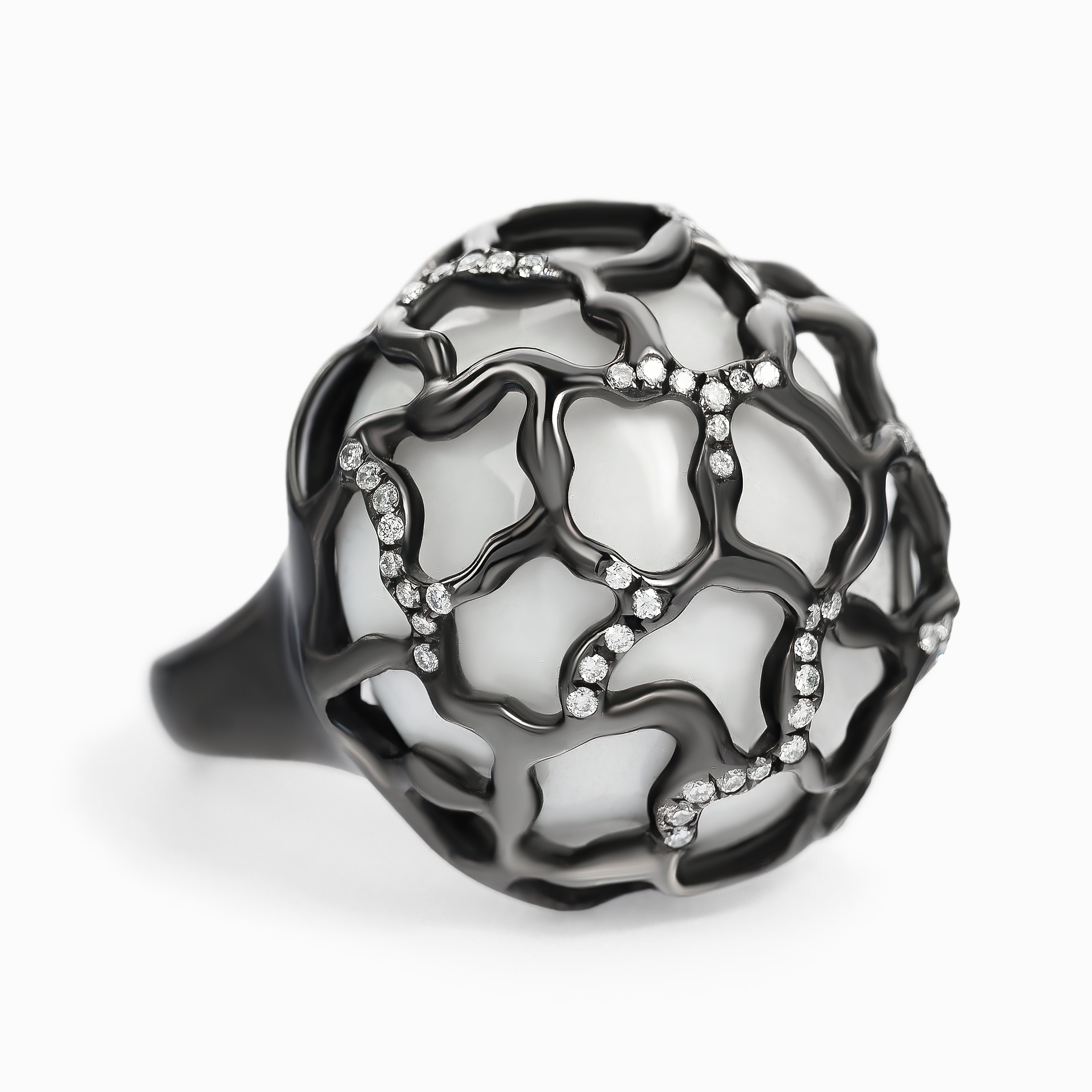 Yellow Gold Ring with Diamond, Pearl Stones