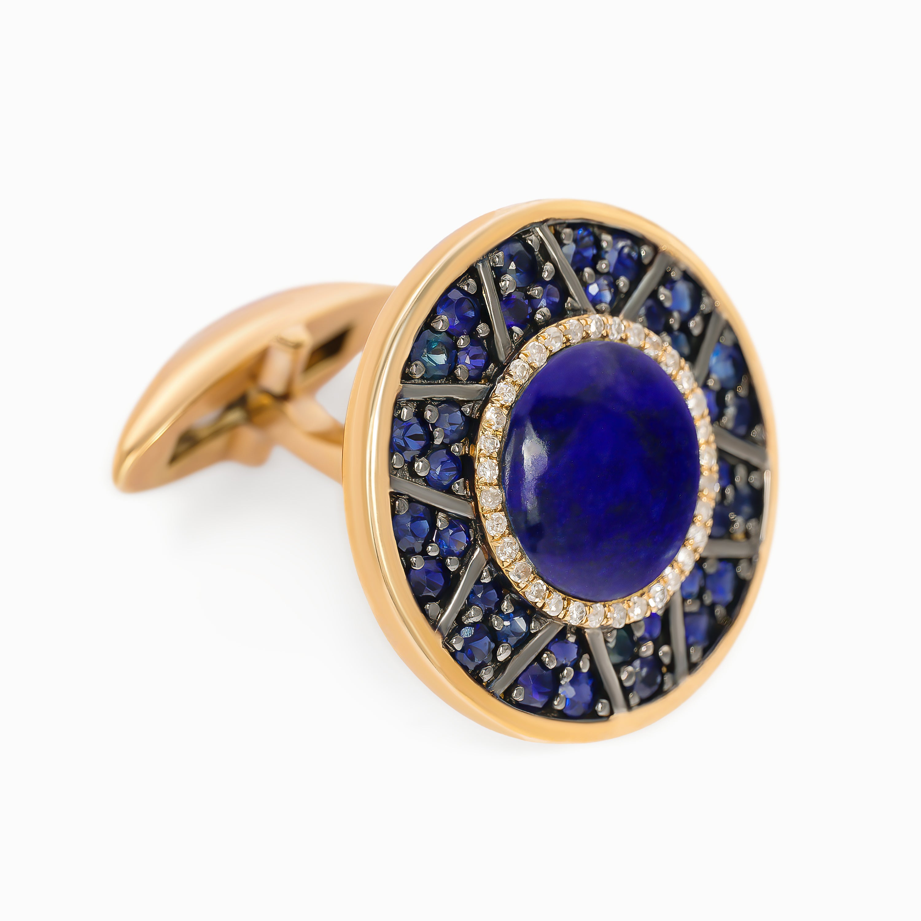 Rose Gold Cufflinks with Sapphire Stones