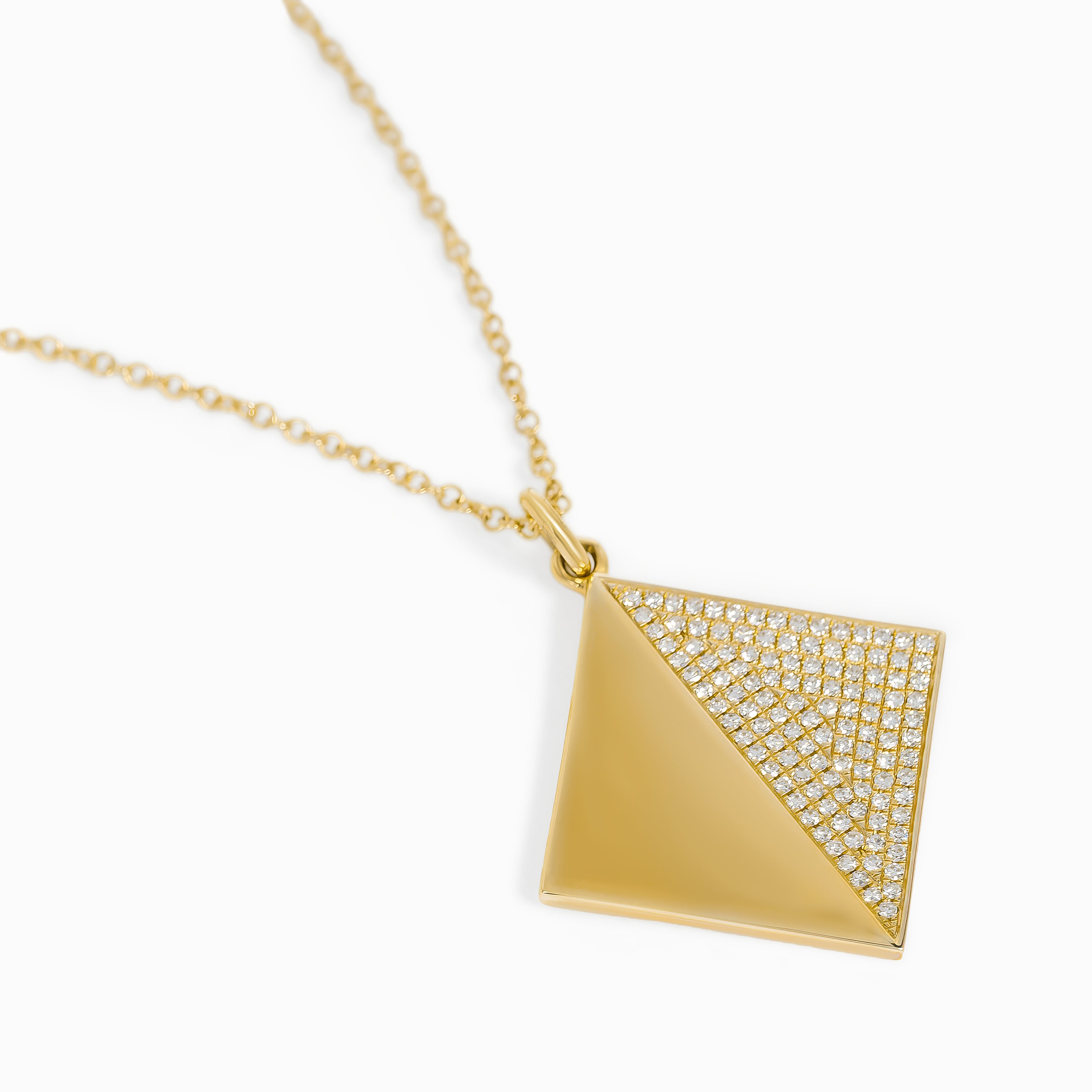 Yellow Gold Pendant Necklace with Diamond Only Stones