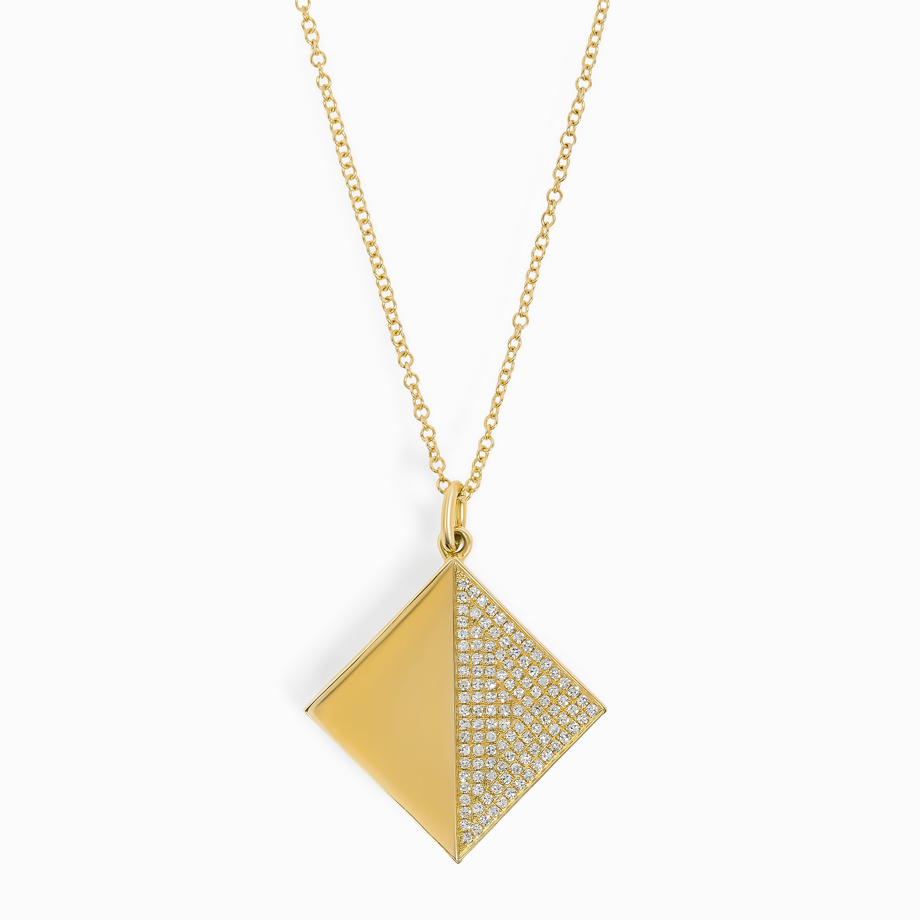 Yellow Gold Pendant Necklace with Diamond Only Stones