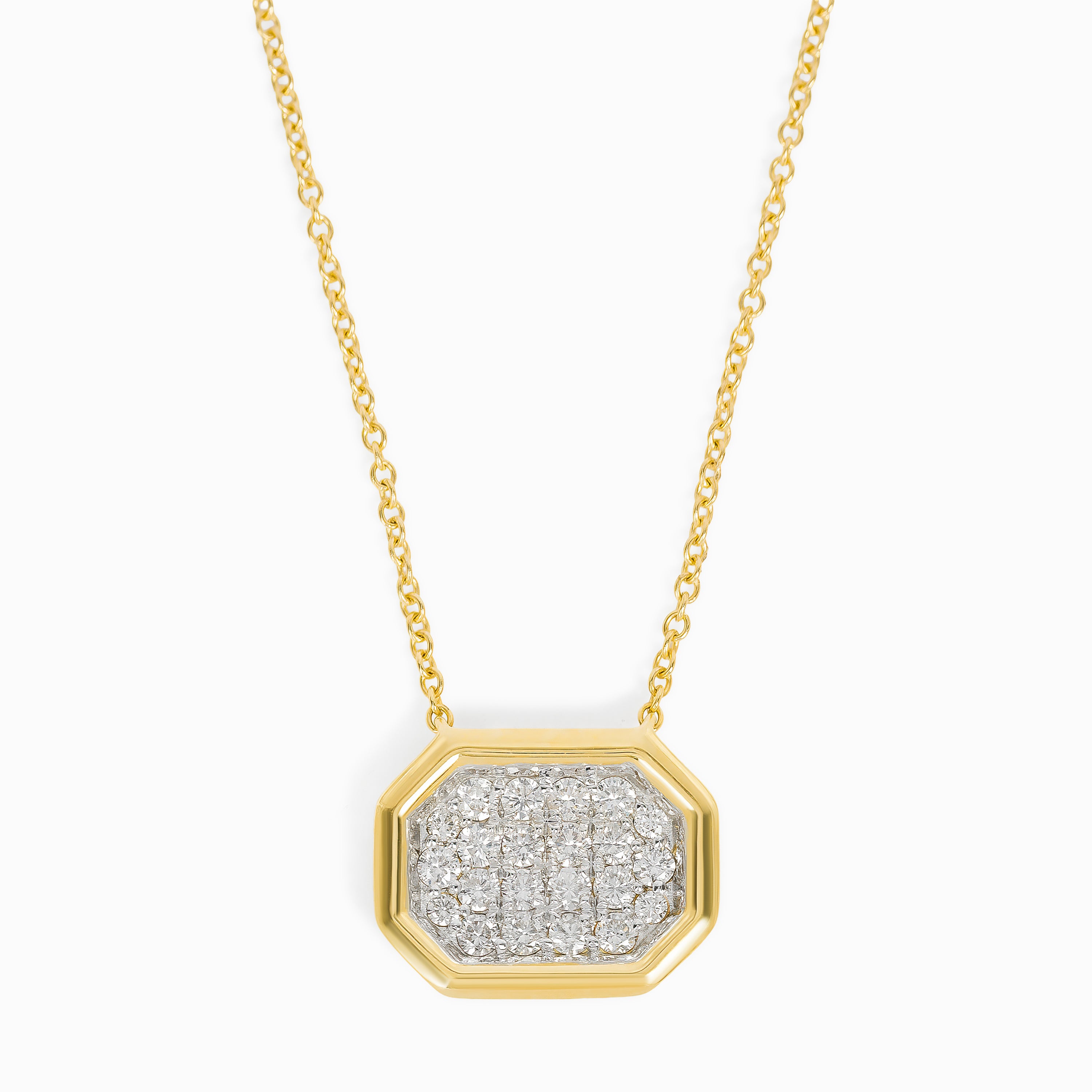 Yellow Gold Pendant Necklace with Diamond Only Stones