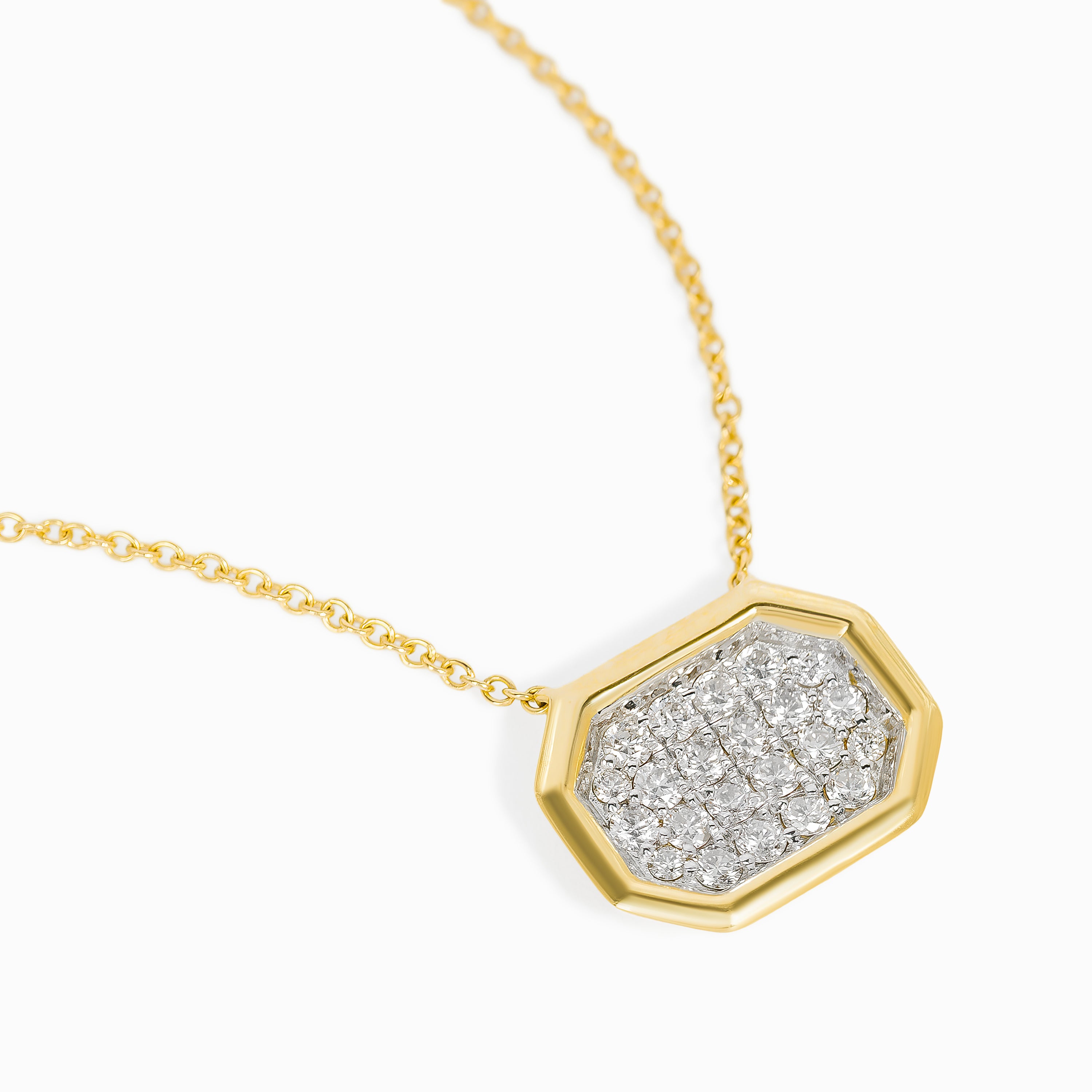 Yellow Gold Pendant Necklace with Diamond Only Stones