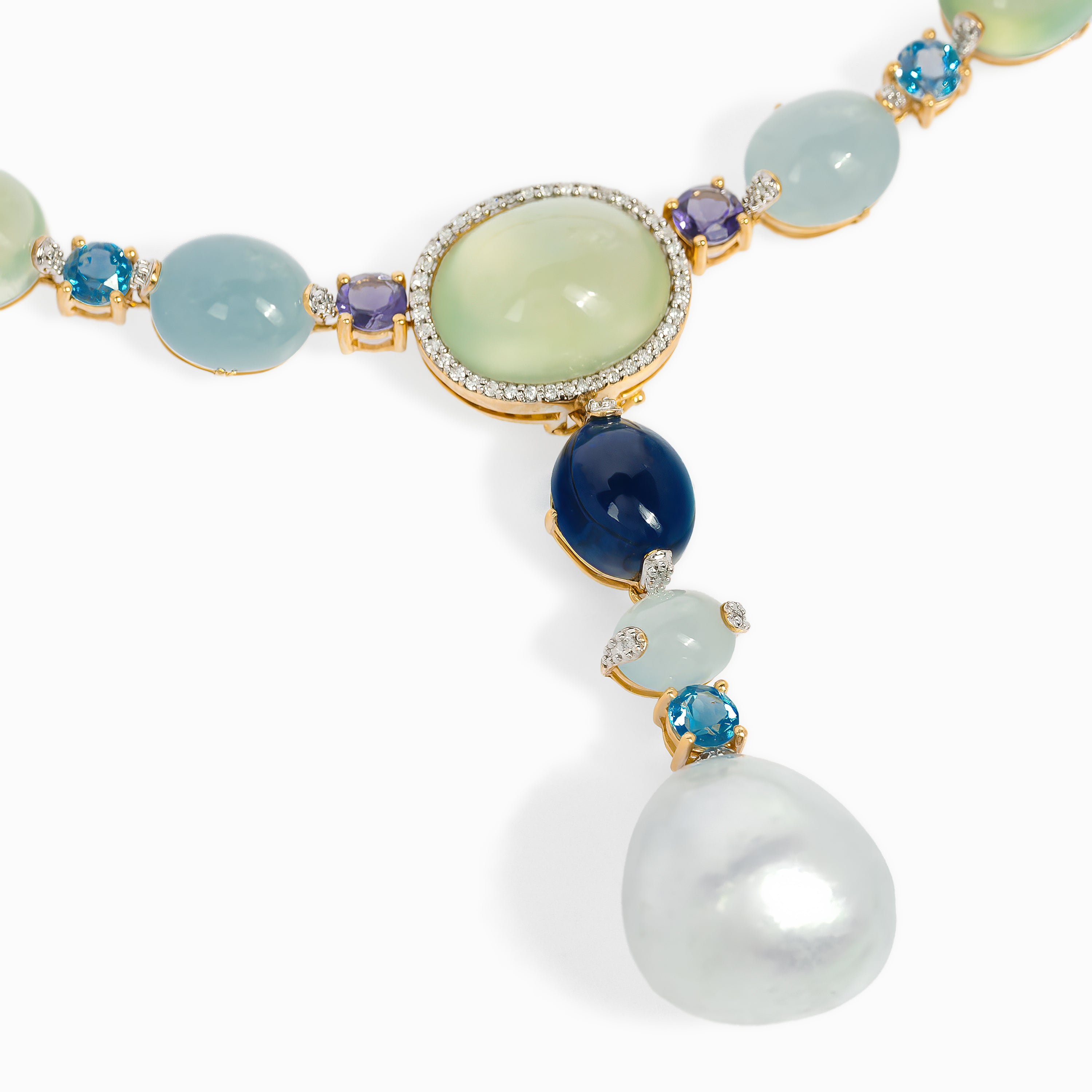 Rose Gold Gemstone Necklace with Stones