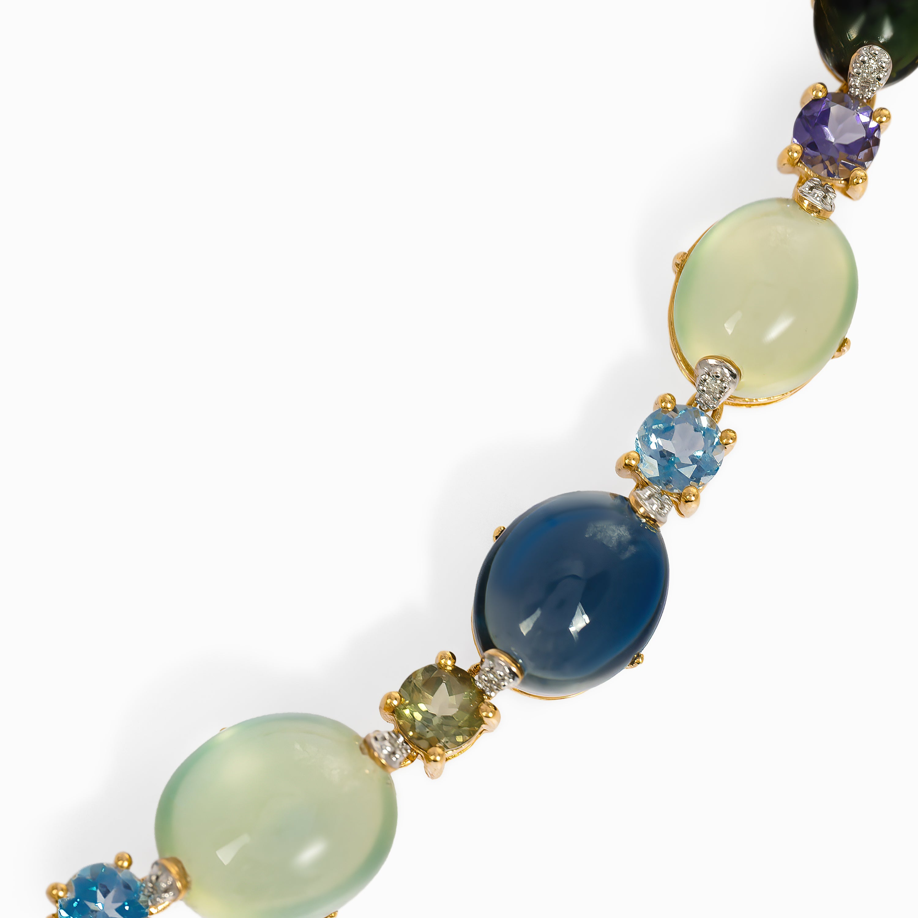 Rose Gold Gemstone Necklace with Stones