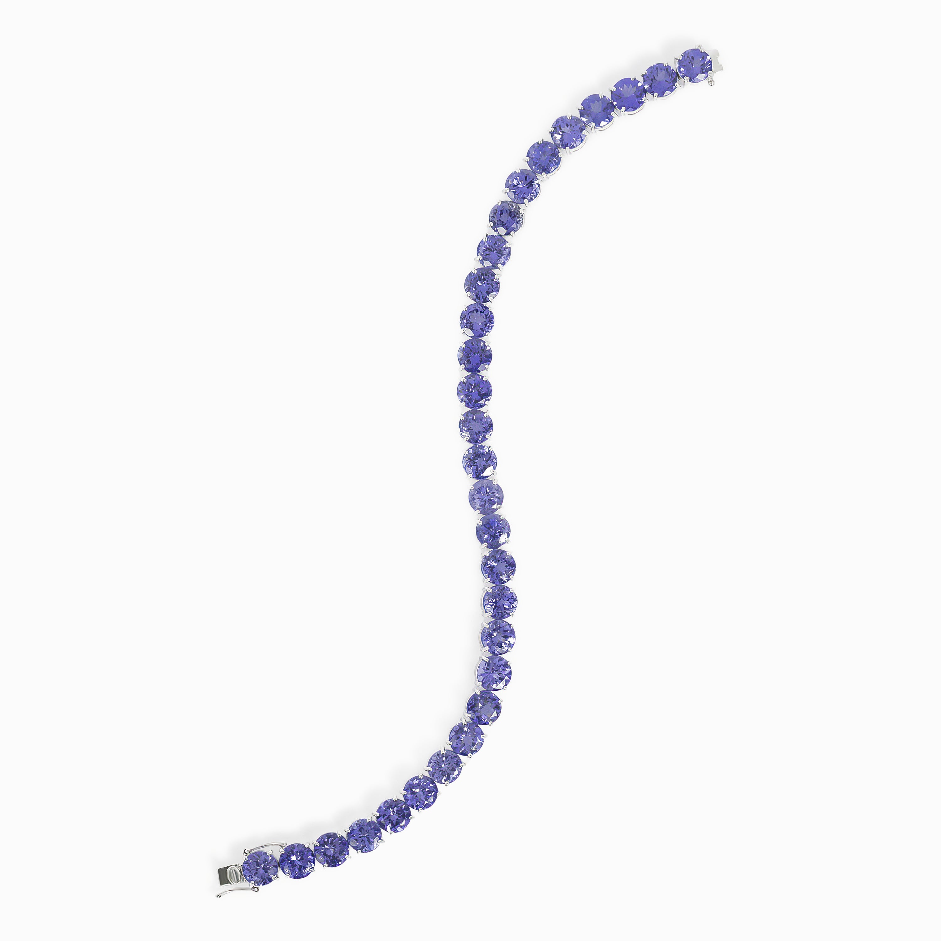 White Gold Tennis Bracelet with Tanzanite Stones