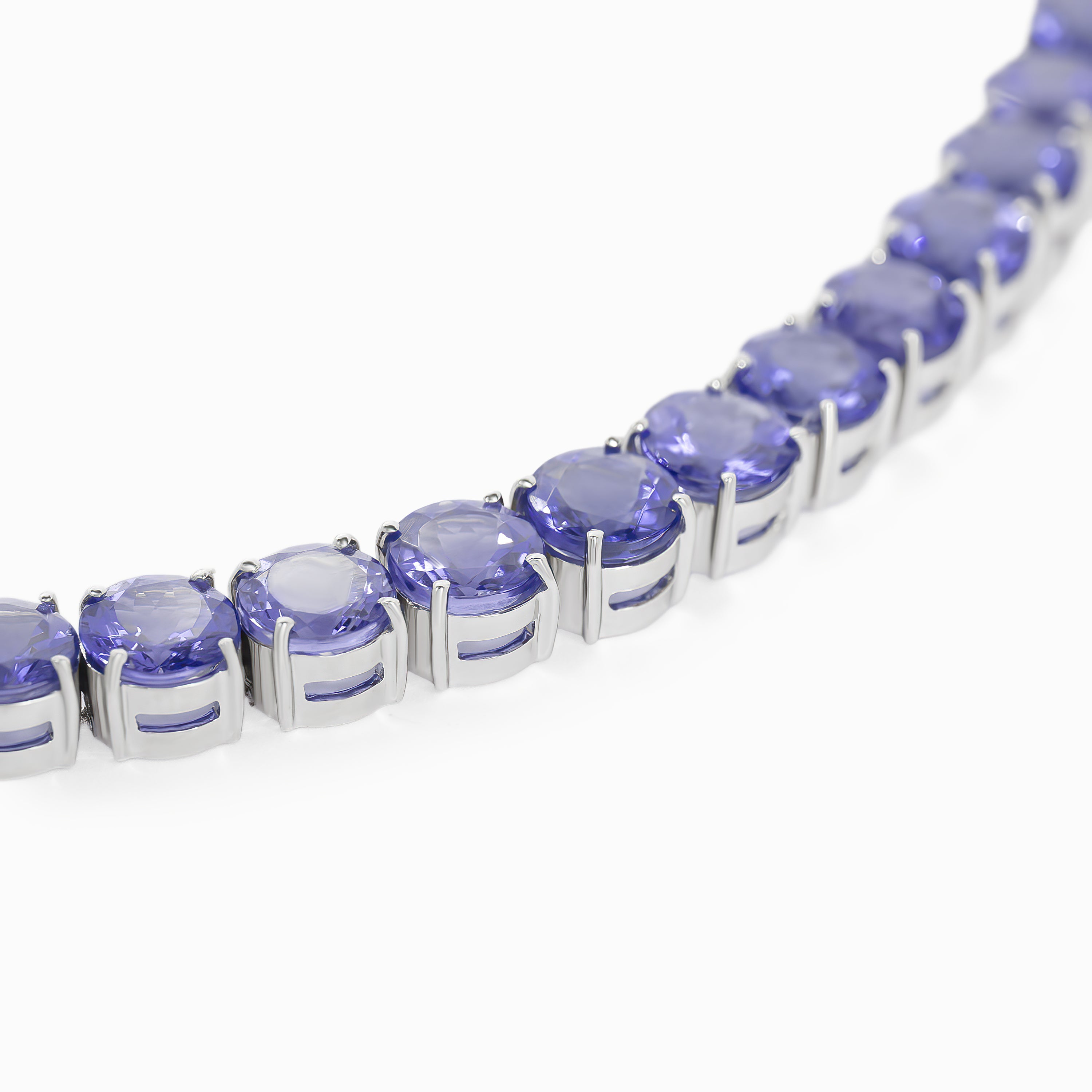 White Gold Tennis Bracelet with Tanzanite Stones