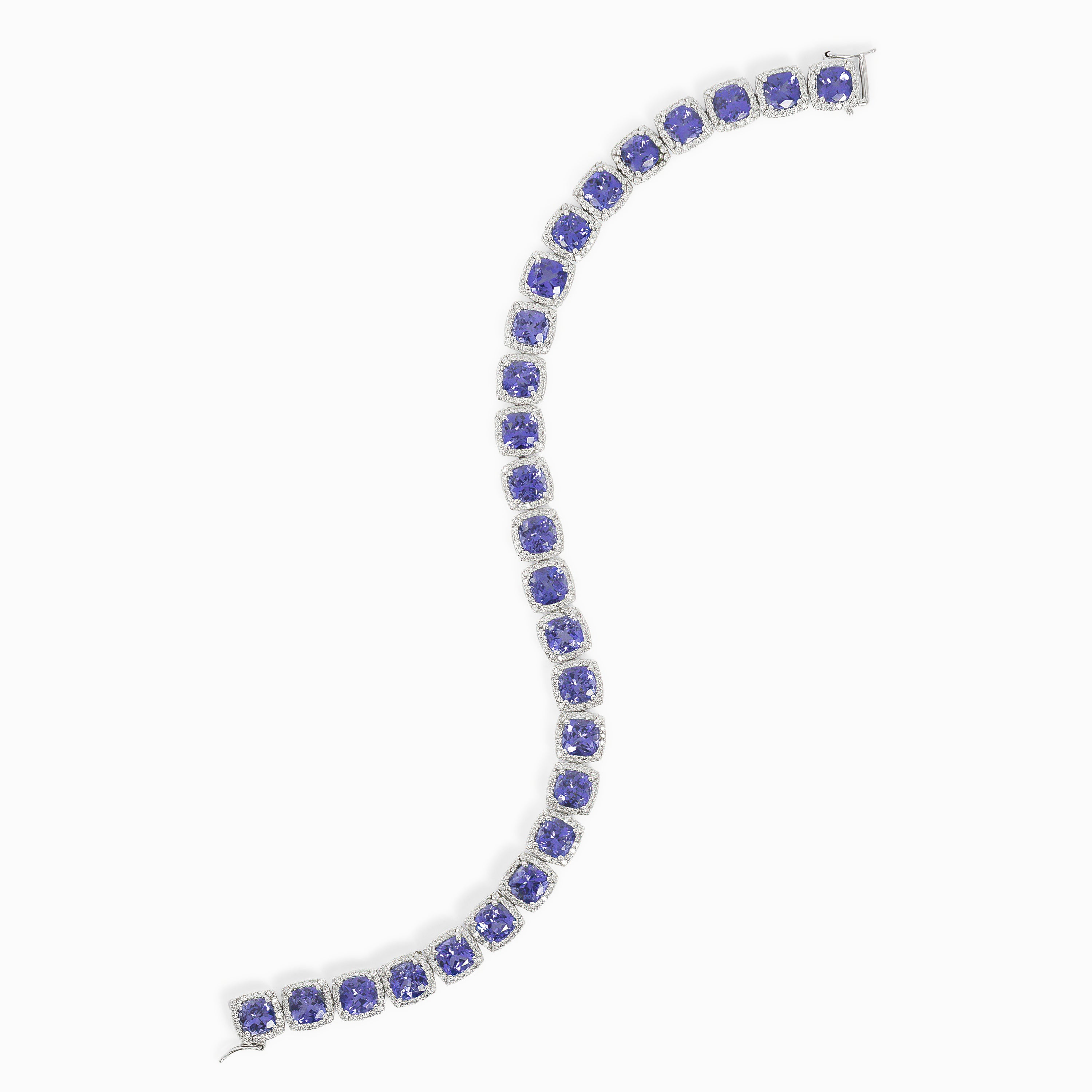 White Gold Tennis Bracelet with Tanzanite Stones