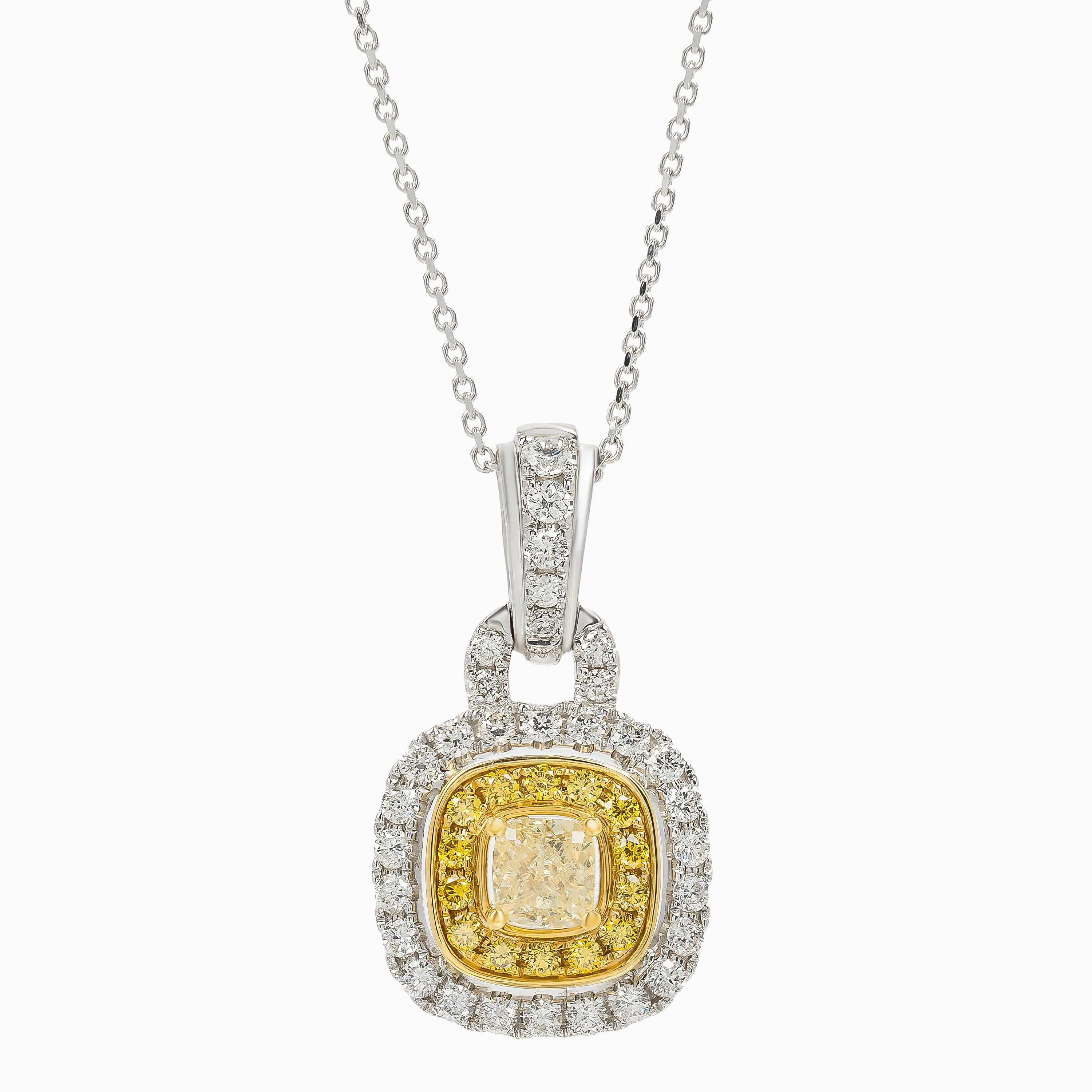 White Gold Pendant Necklace with Diamond Only Stones