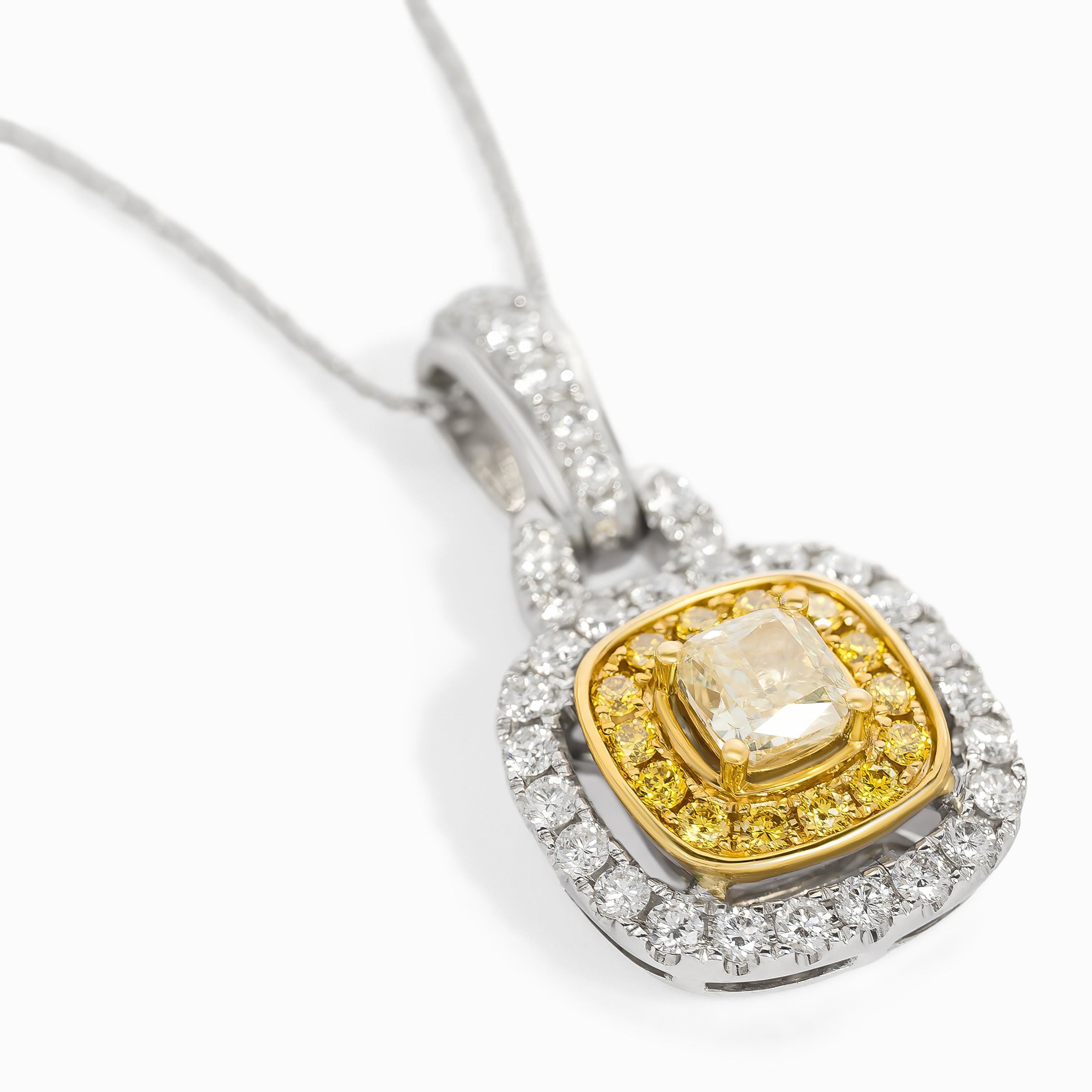 White Gold Pendant Necklace with Diamond Only Stones