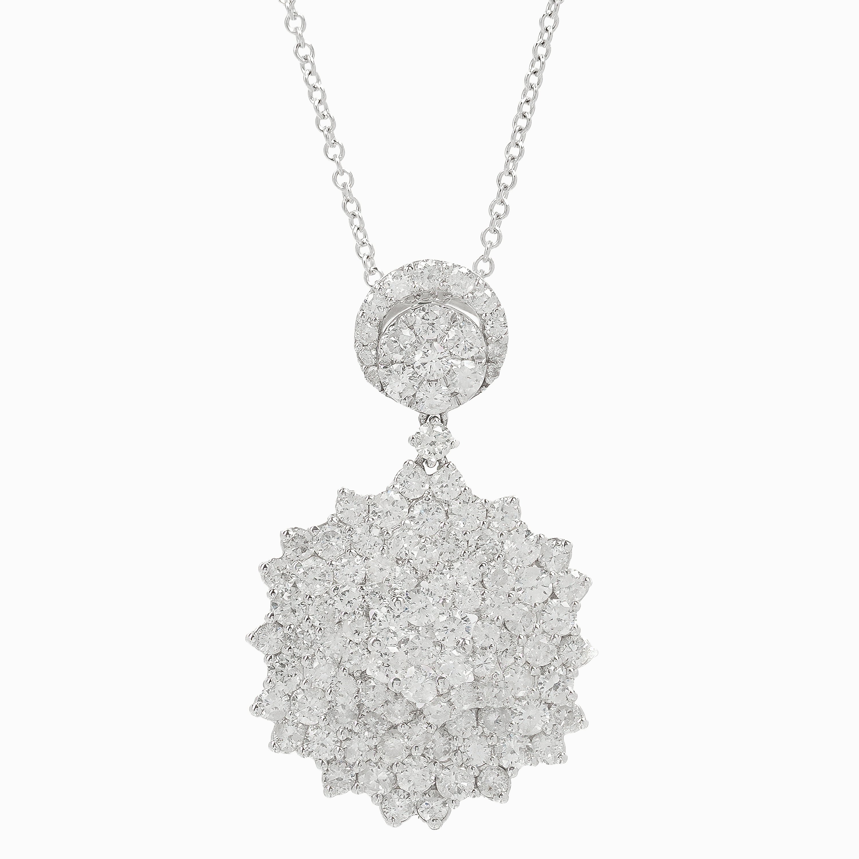 White Gold Pendant Necklace with Diamond Only Stones