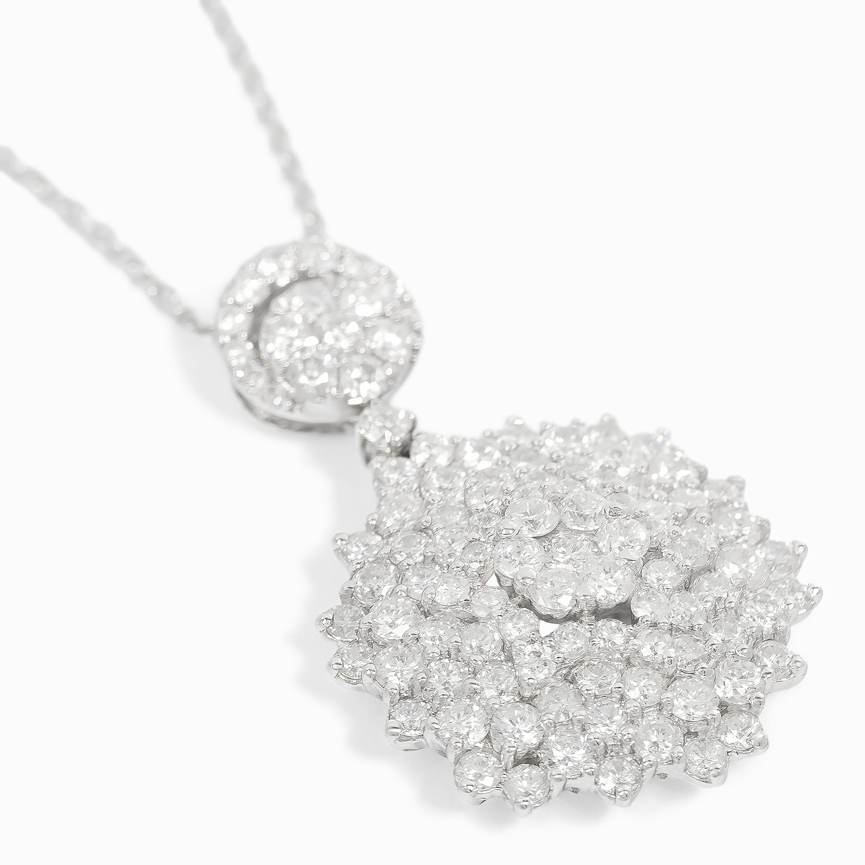 White Gold Pendant Necklace with Diamond Only Stones