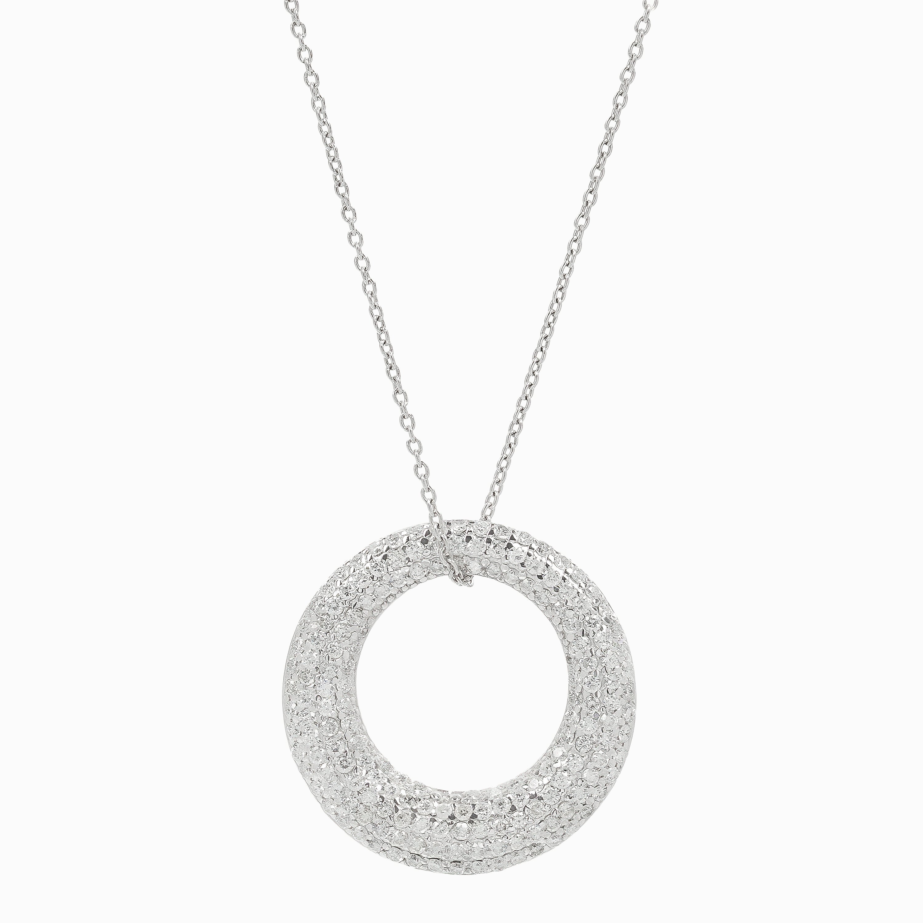 White Gold Pendant Necklace with Diamond Only Stones