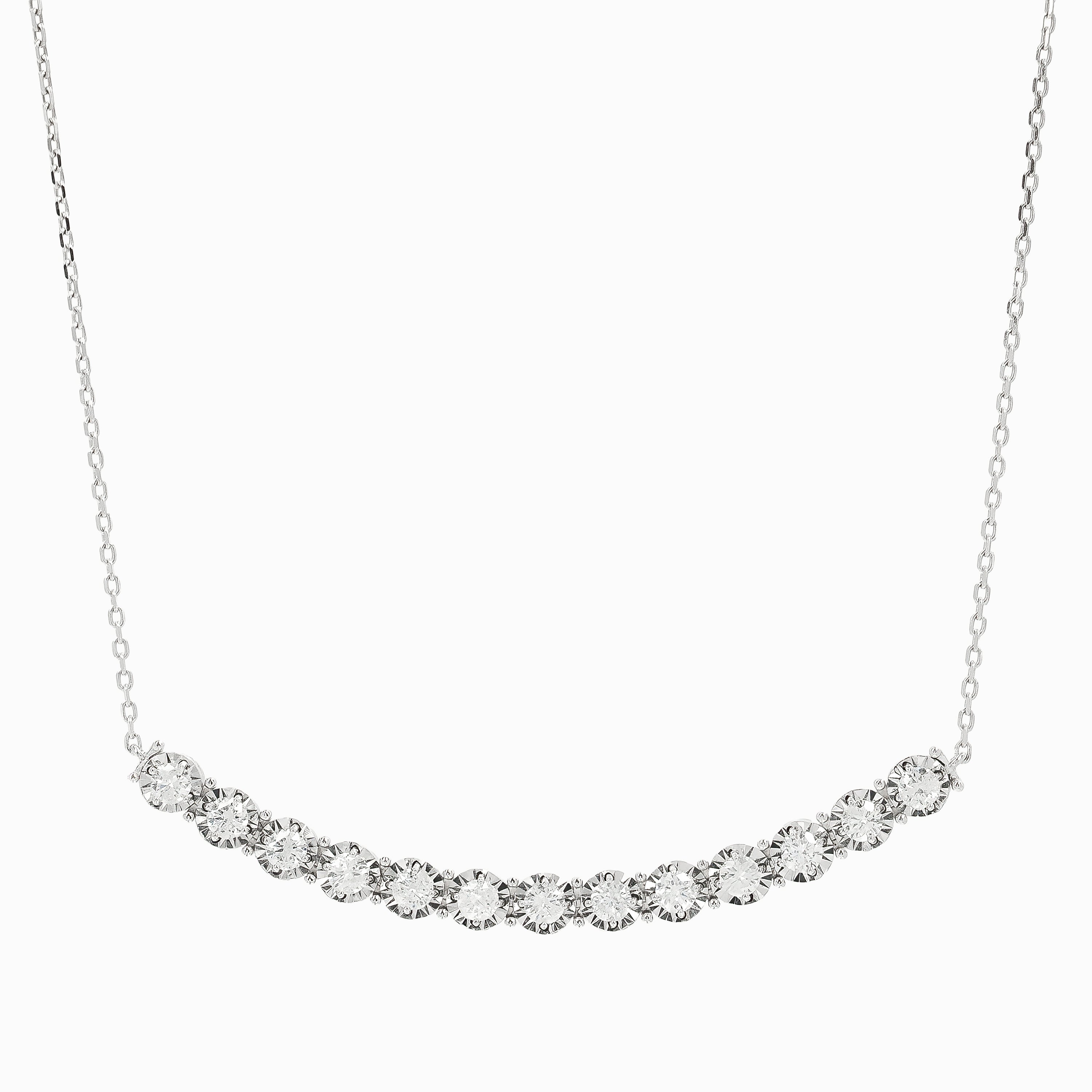 White Gold Pendant Necklace with Diamond Only Stones