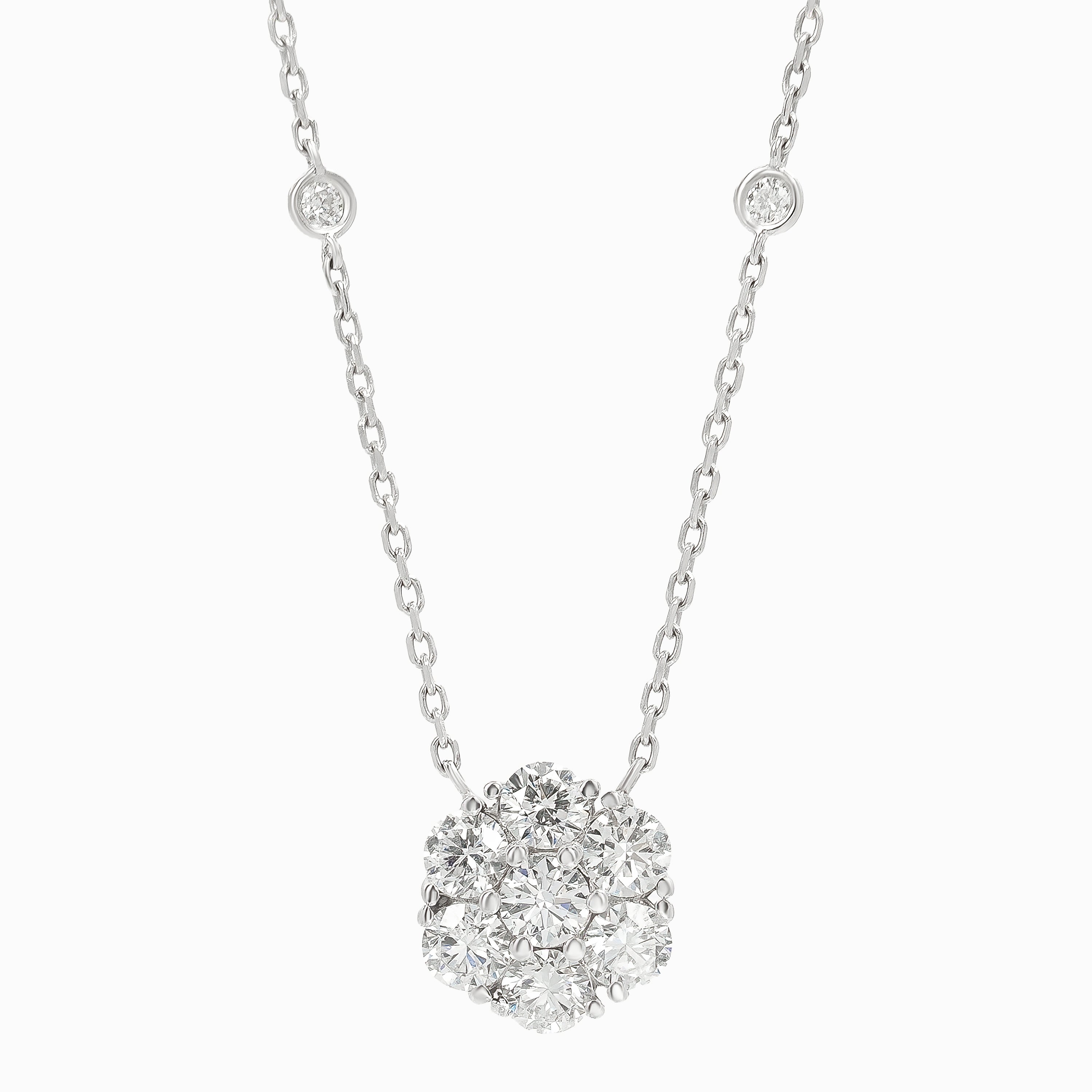 White Gold Pendant Necklace with Diamond Only Stones