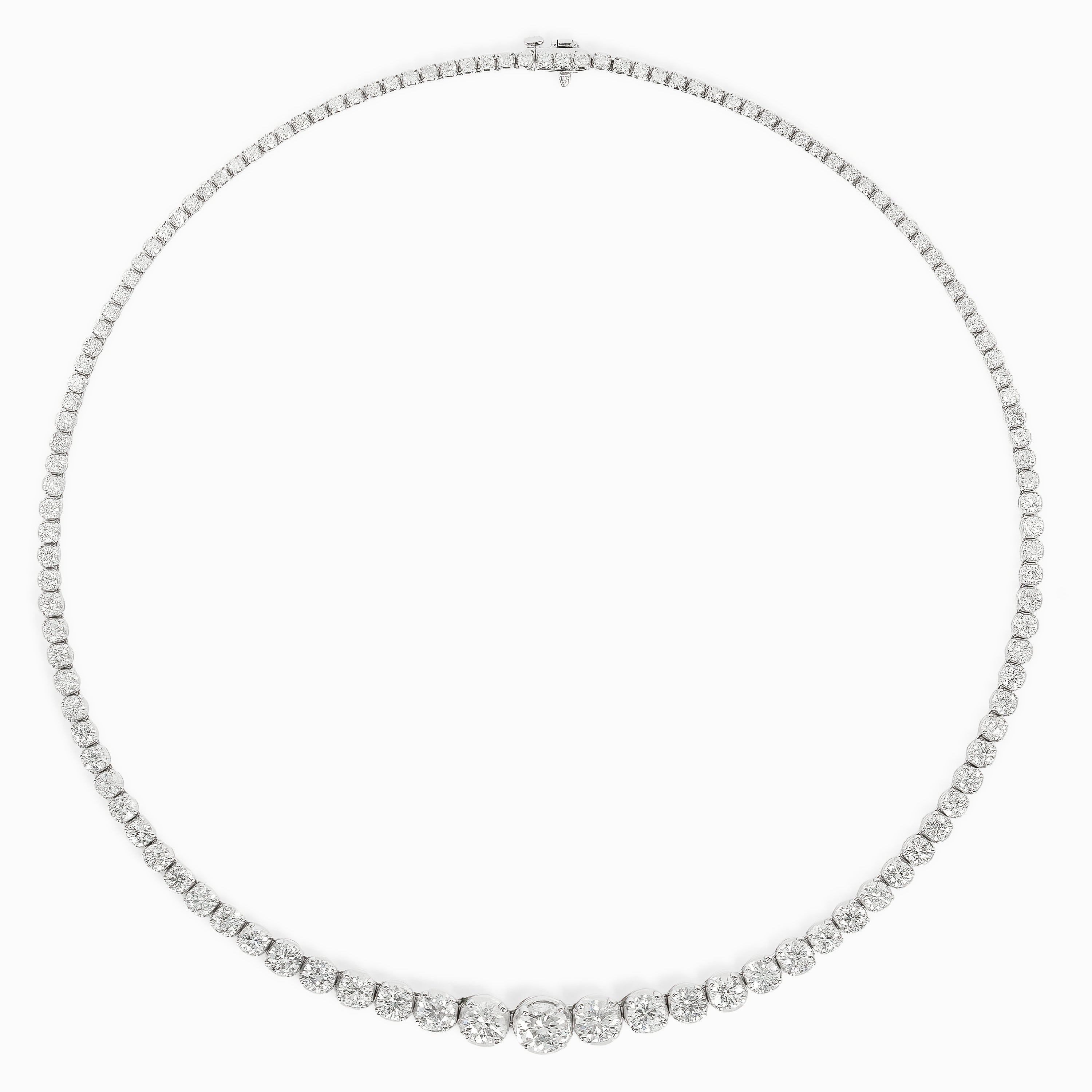 White Gold Tennis Necklace with Diamond Only Stones