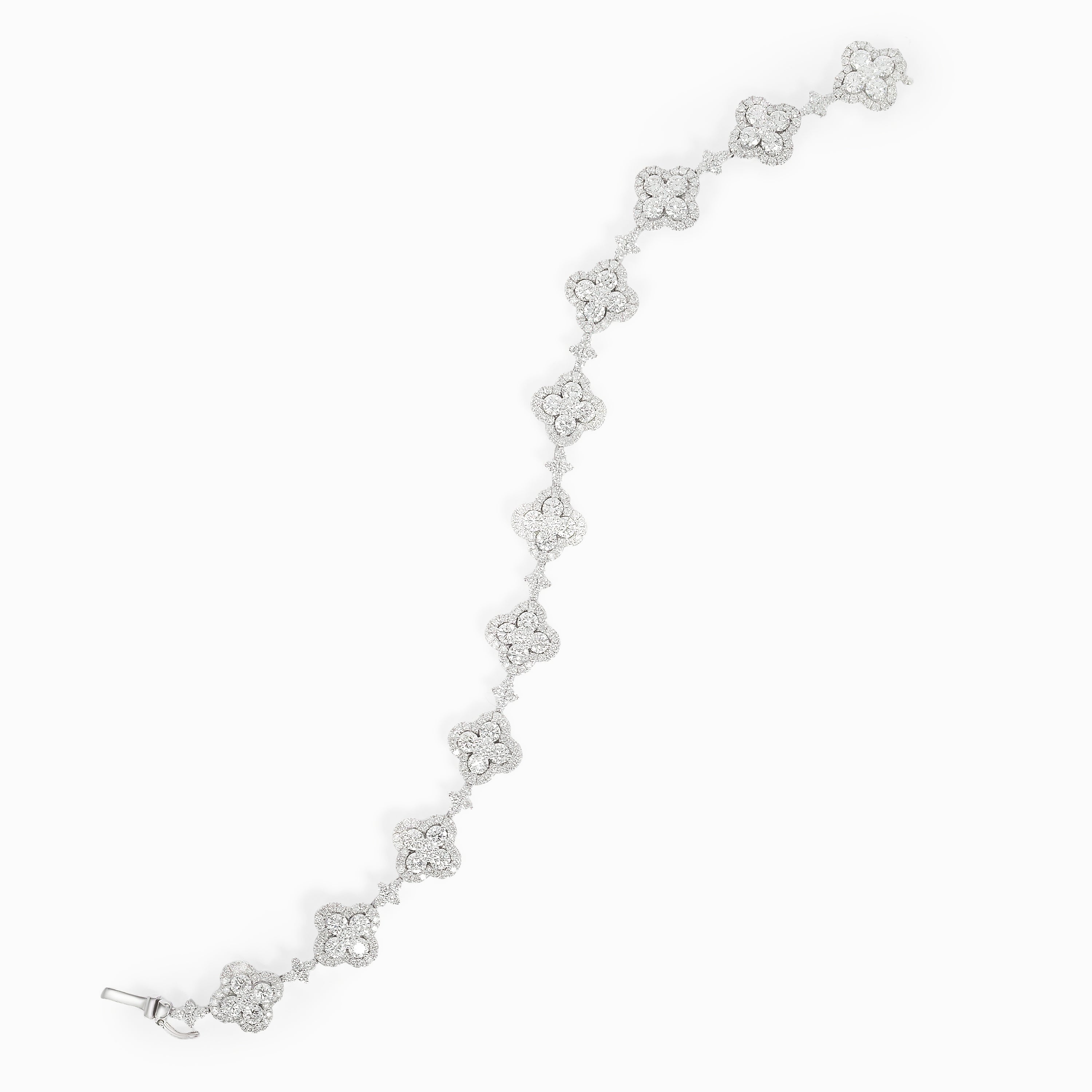 White Gold Link Bracelet with Diamond Only Stones