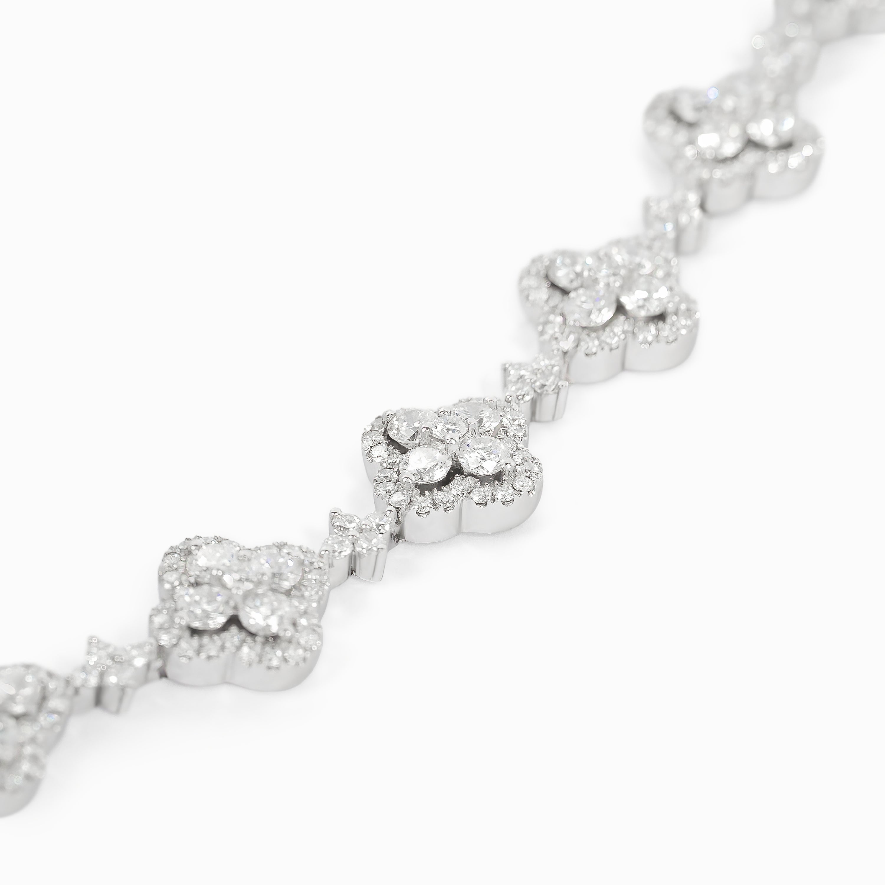 White Gold Link Bracelet with Diamond Only Stones