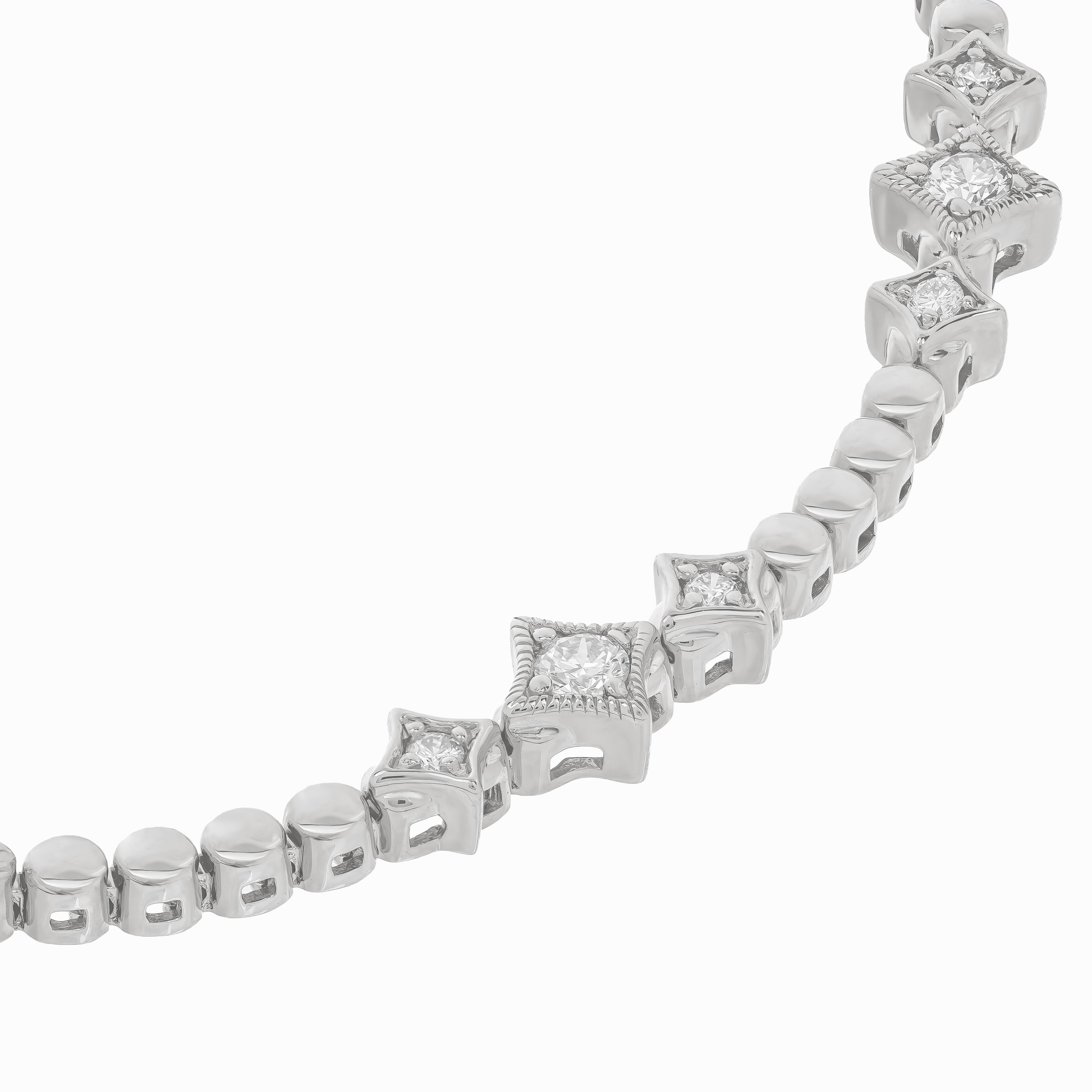 White Gold Gemstone Bracelet with Diamond Only Stones