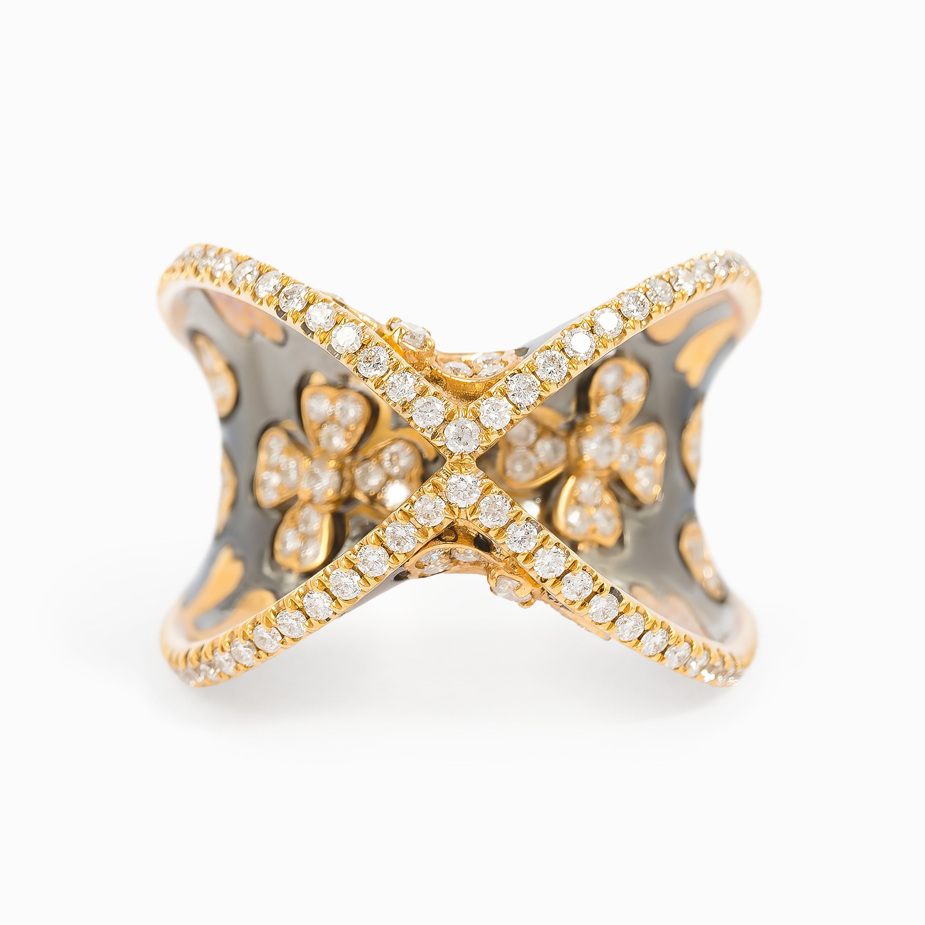 Yellow Gold Ring with Diamond Only Stones