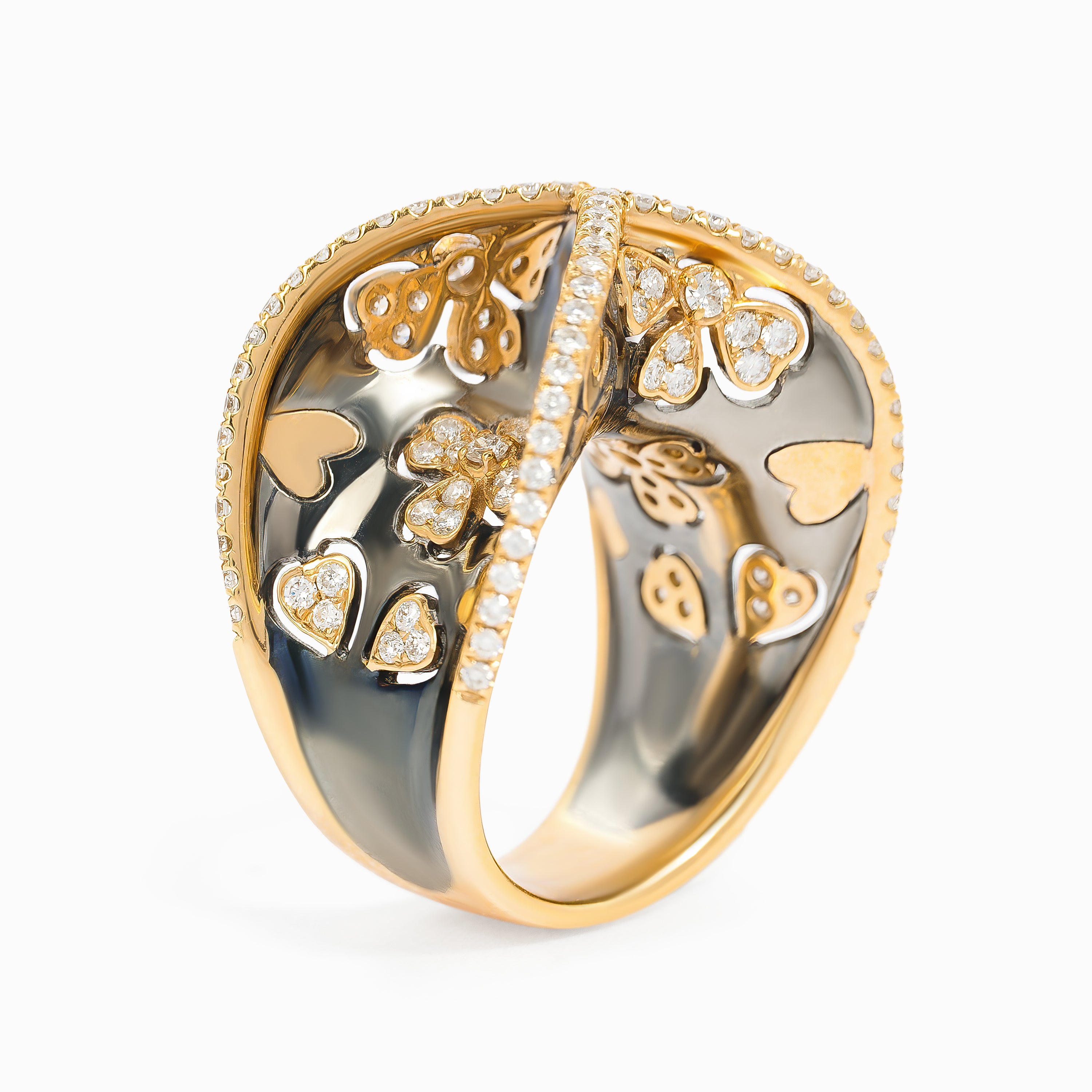 Yellow Gold Ring with Diamond Only Stones