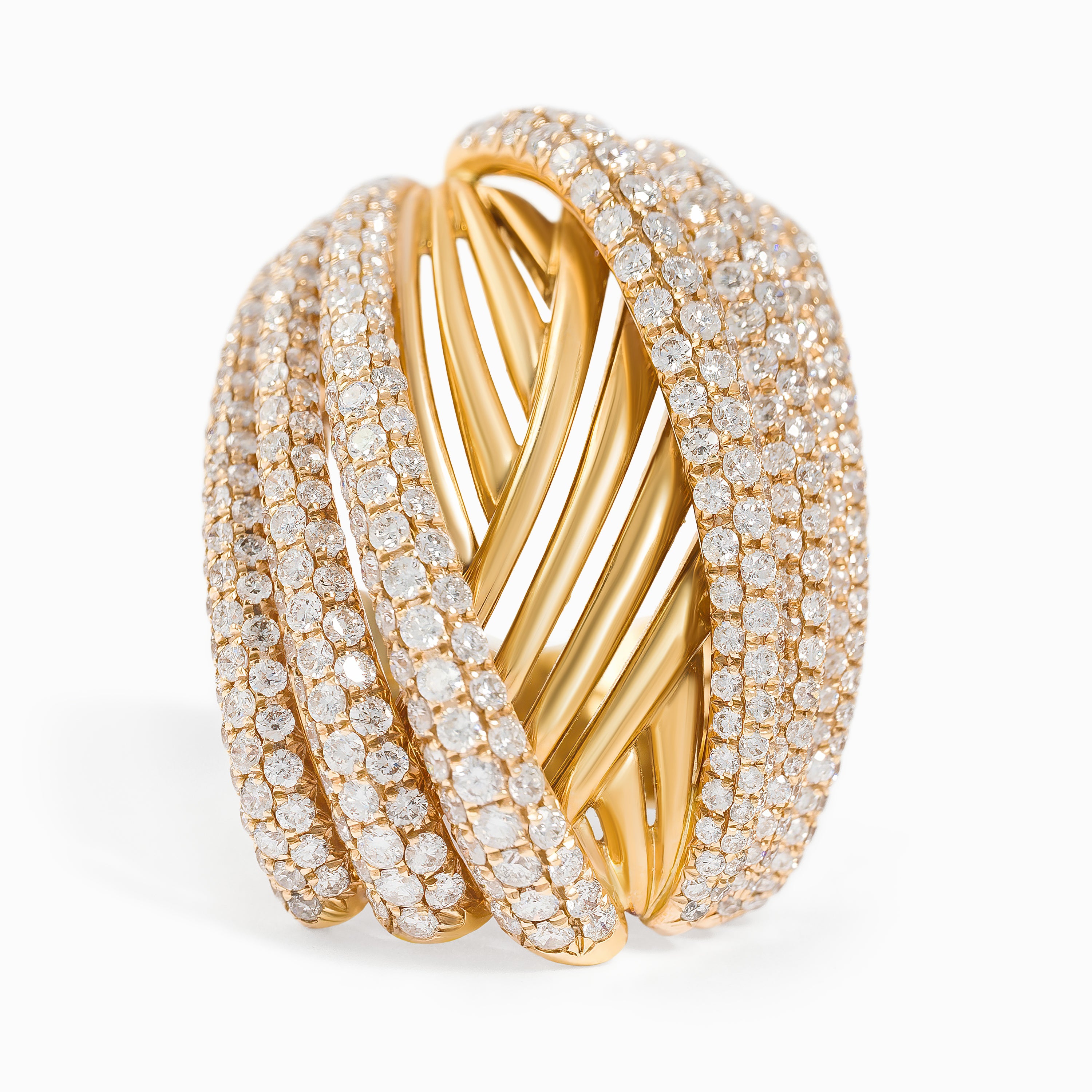 Yellow Gold Ring with Diamond Only Stones